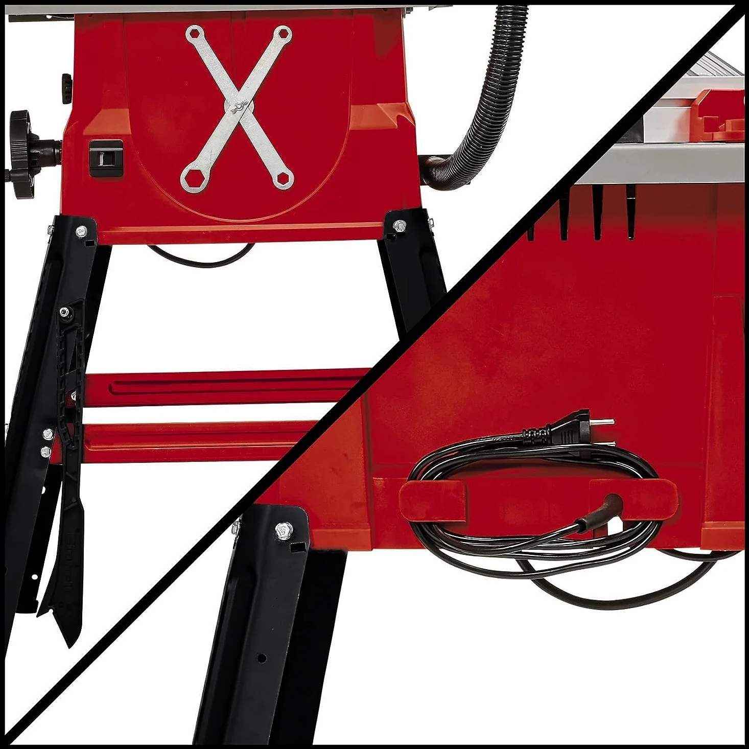 Sega circolare da banco TC-TS 2025/3 di Einhell (max. 2.000 watt, guida angolare, guida parallela, collegamento di aspirazione sulla scocca e protezione lama, lama in metallo duro inclusa)