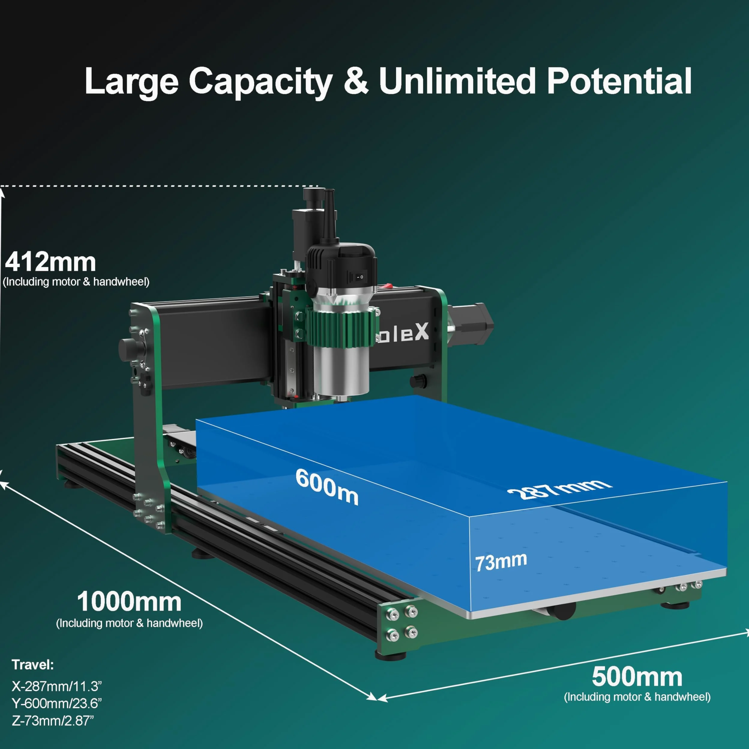 Fresatrice verticale CNC 3060-Evo Max, completamente in metallo con doppio asse XYZ, guide lineari in acciaio con fresatrice superiore da 800 W, ideale per il taglio di alluminio, ottone