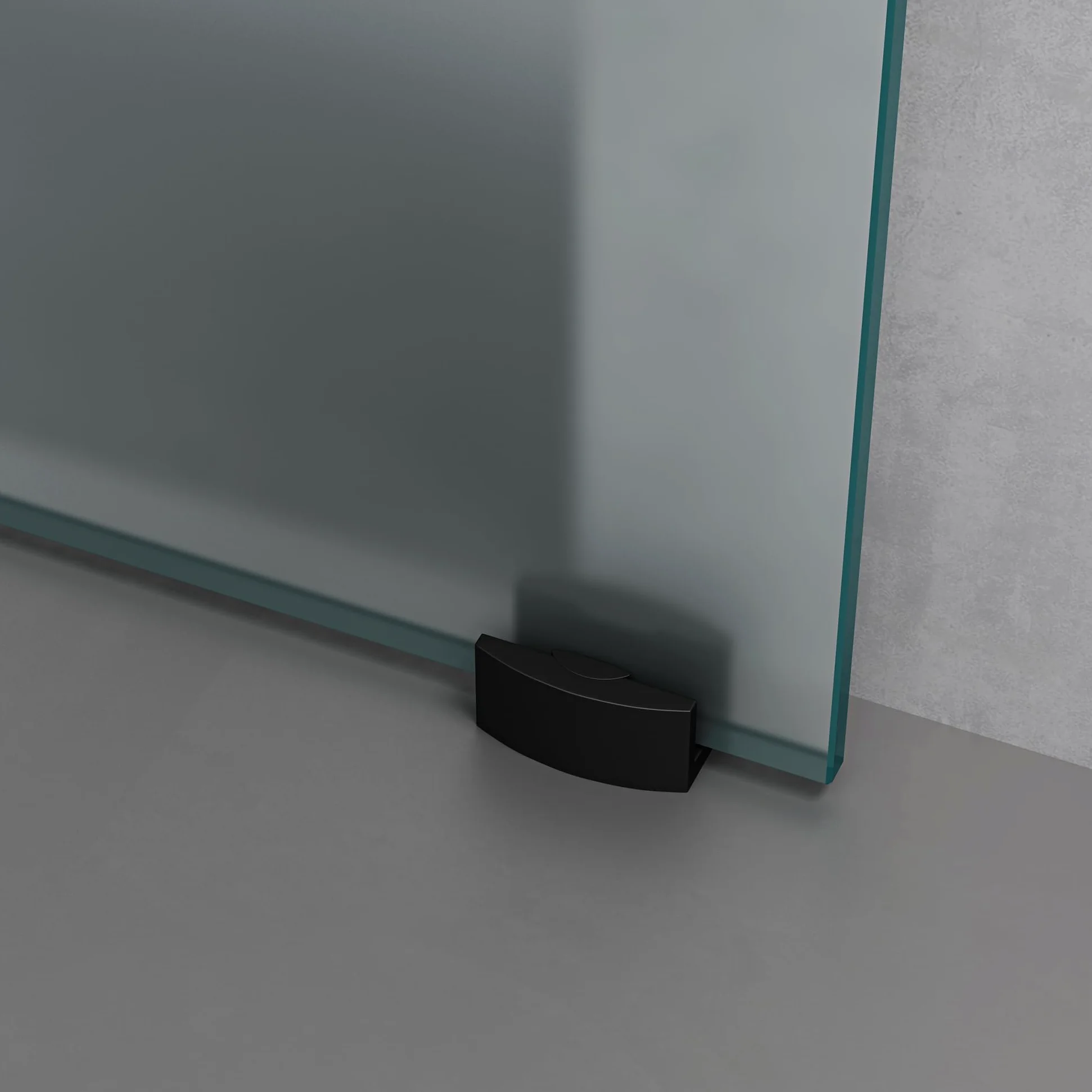 Mai & Mai Porta Scorrevole in Vetro 102.5x215cm, Porta Scorrevole in Vetro Satinato 8mm con Binario e Maniglia Per Asta, Distanza dal Muro 25mm, Nero, Amalfi-plus 14H