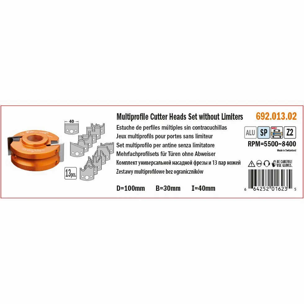 CMT 692.013.02 SET MULTIPROFILO SENZA LIM. D=100X40X30 (ALL)