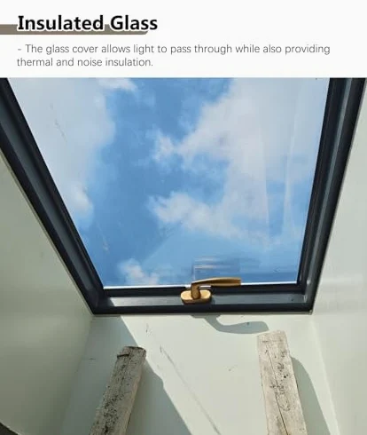Sportello per lucernina in vetro isolante personalizzabile, copertura di ventilazione facile da installare per lucernina, finestra di accesso per soffitta, sala solare, lucerna