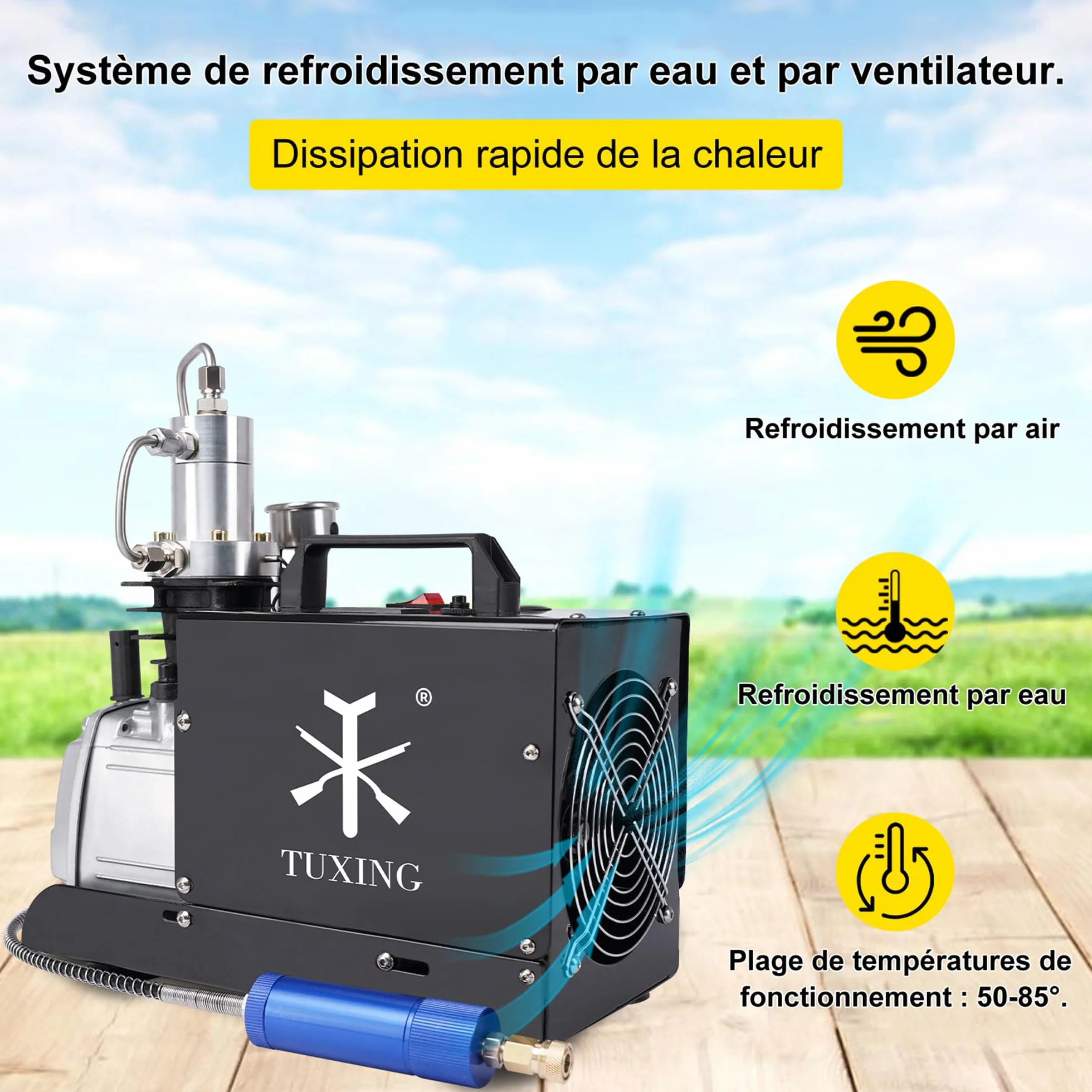 TUXING Compresor de Aire de Alta Presión 1800W Bomba Eléctrica de Alta Presión 30MPa 4500PSI Bomba de Compresor de Aire PCP Air Compressor Pump
