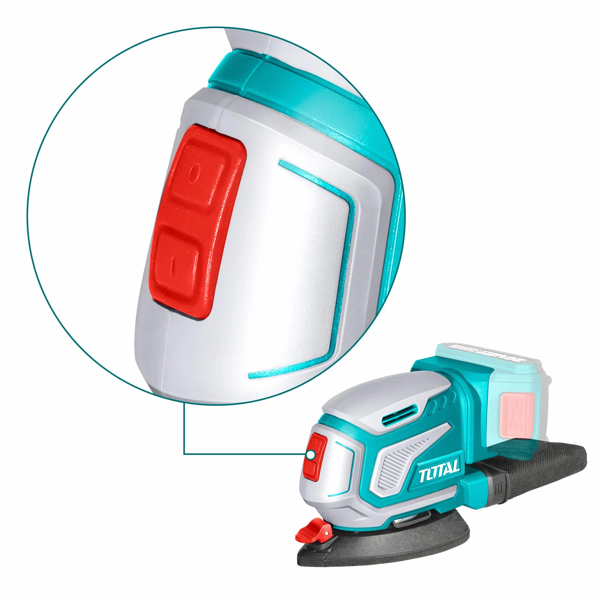 TOTAL - Multiligatrice Delta a batteria 20 V | Levigatrice da 13000 RPM | Raccolta della polvere | Fissaggio rapido e comodo | Senza batteria o caricatore