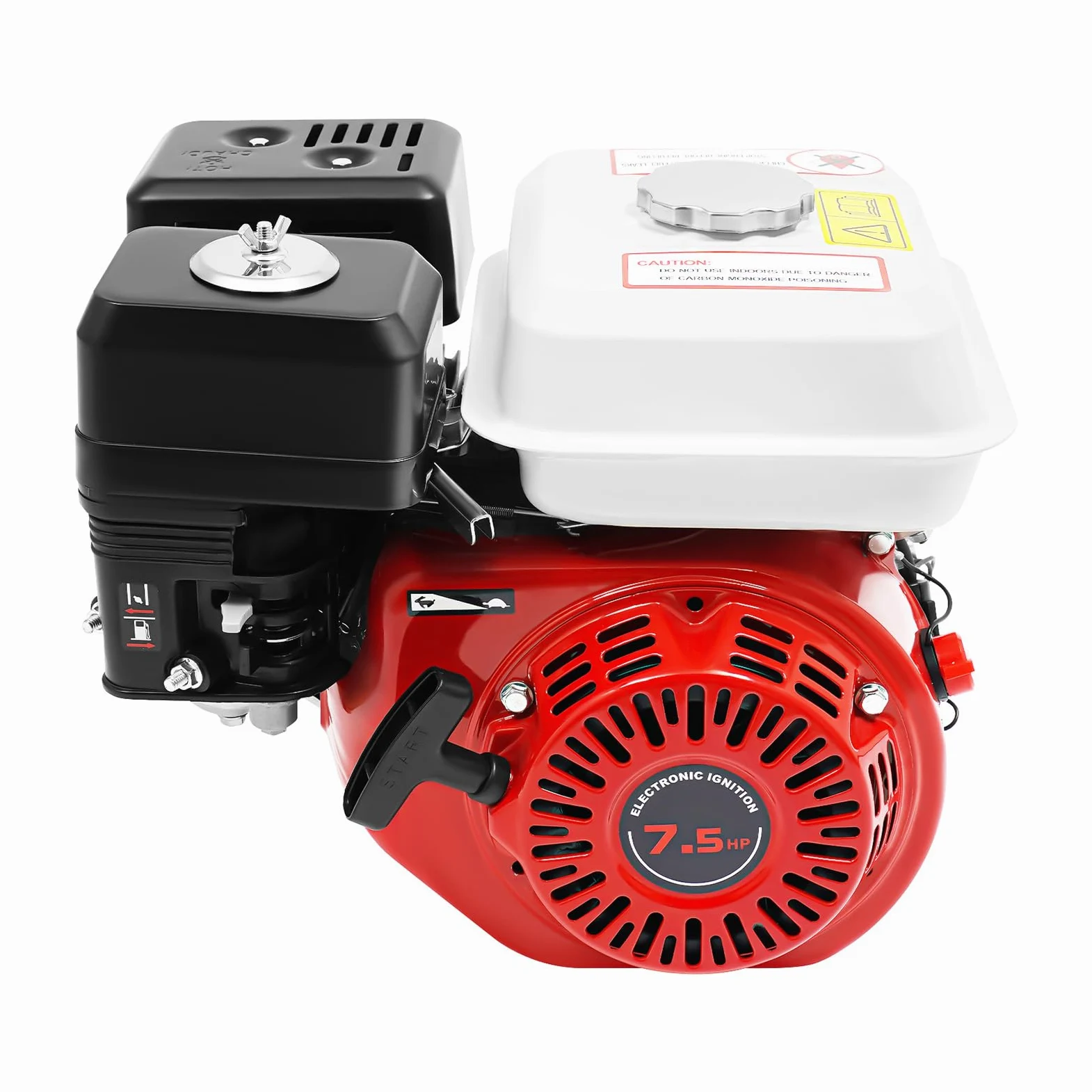 Motore a benzina a 4 tempi, 7,5 CV, 215 ccm, Go Kart con protezione da mancanza di olio e fune, albero da 20 mm, motore a terra per pompe e micro fresatrice, robusto motore industriale rosso