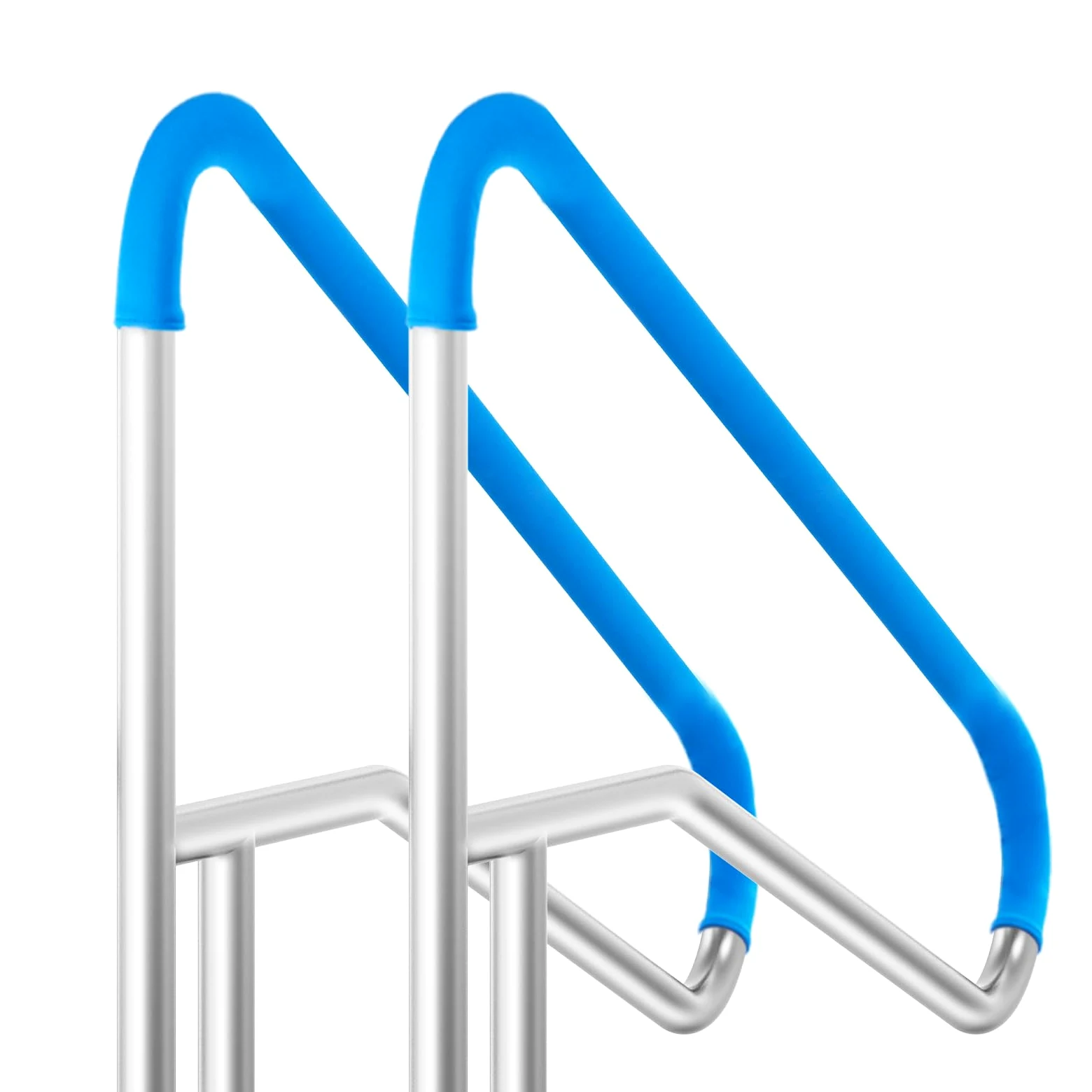 VEVOR Corrimano per Piscina, Confezione 2, Ringhiera per Piscina 1395 x 810 mm Acciaio Inossidabile con Piastra di Base per Piscine Interne Esterne, Ringhiera per Piscina per Terrazze, con Copertura