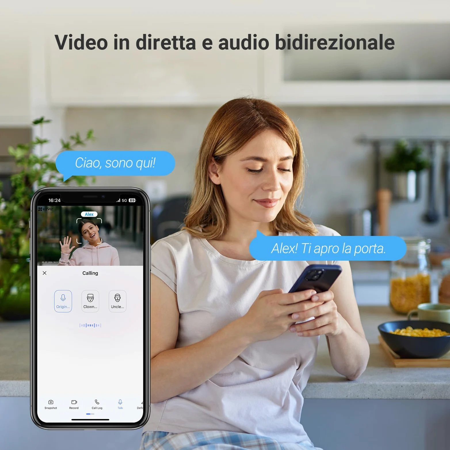 EZVIZ EP4 Spioncino Digitale WiFi 4K con Schermo Touch da 5,5", Batteria 7100mAh, Riconoscimento Facciale AI, Audio Bidirezionale, Visione Notturna, Rilevamento PIR, Supporta MicroSD 512GB, Argento