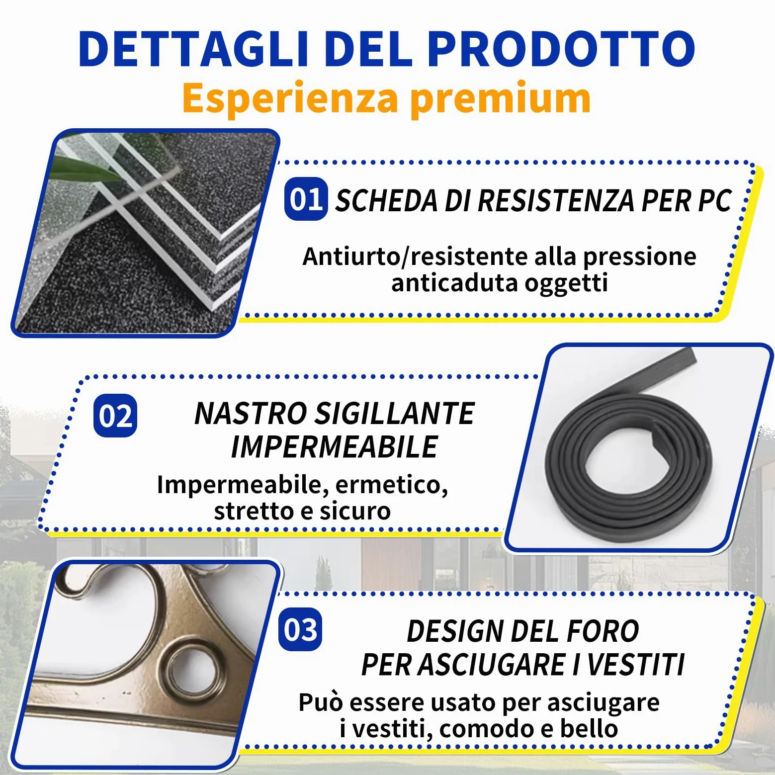Pensilina Espandibile con Grondaia Grande, Tenda da Sole per Porta Esterna, Montaggio Silenzioso e Rapido, per Patio, Balcone, Esterni60x290cm