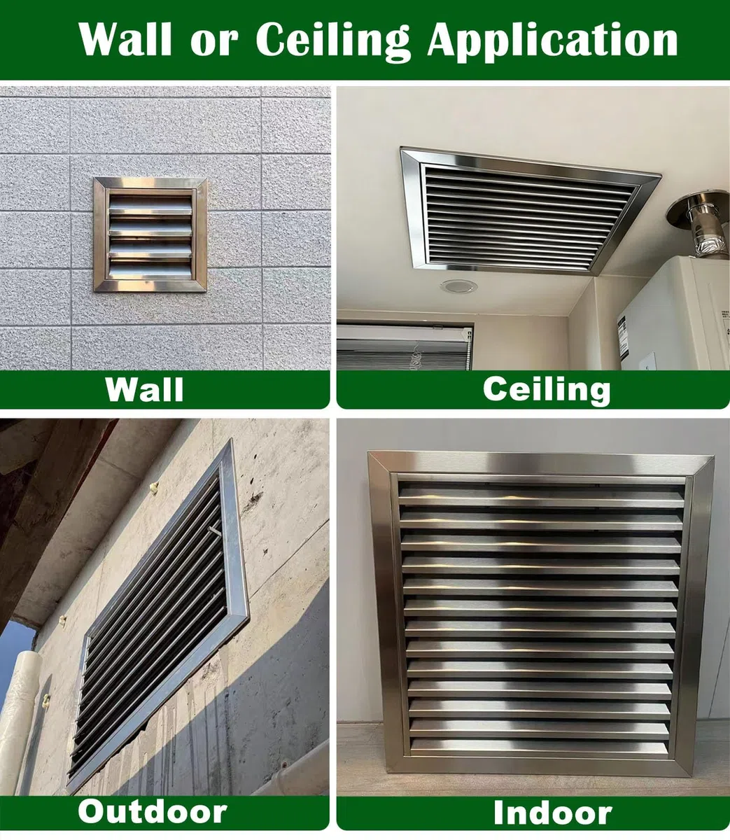 Griglia di Ventilazione Esterna a Parete con Schermo in Acciaio Inox 304 per sottotetto, capannone e Garage, Dimensioni 75x85 cm (30x33 Pollici), per Un Flusso d'Aria Migliorato.