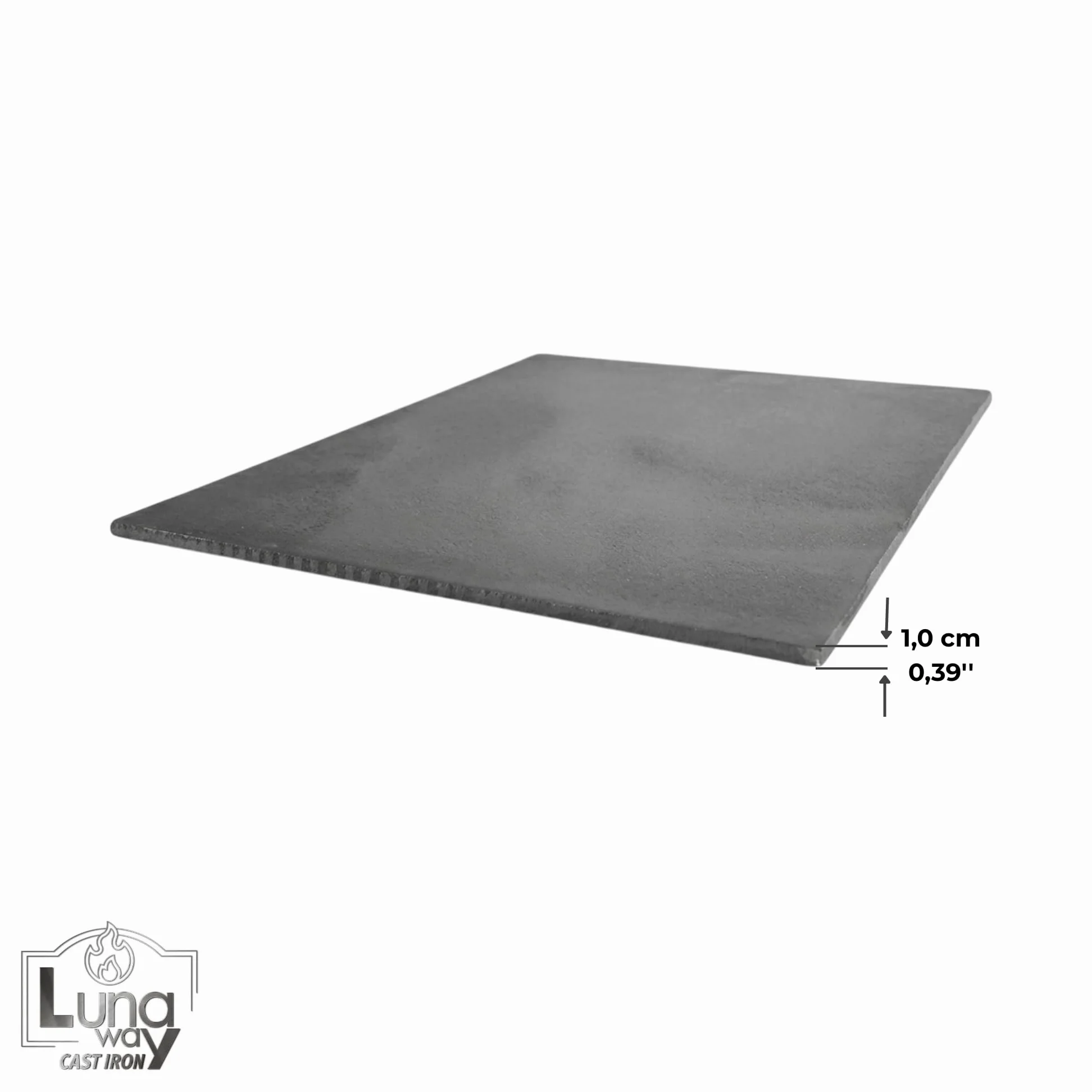 60 x 100 x 1 cm - Lastra liscia in Ghisa per Camino | Resistenza al Calore | Rilascio Graduale di Calore | Per Caminetti Termocamini e Stufe | 100% Ghisa qualità LUNA WAY CAST IRON