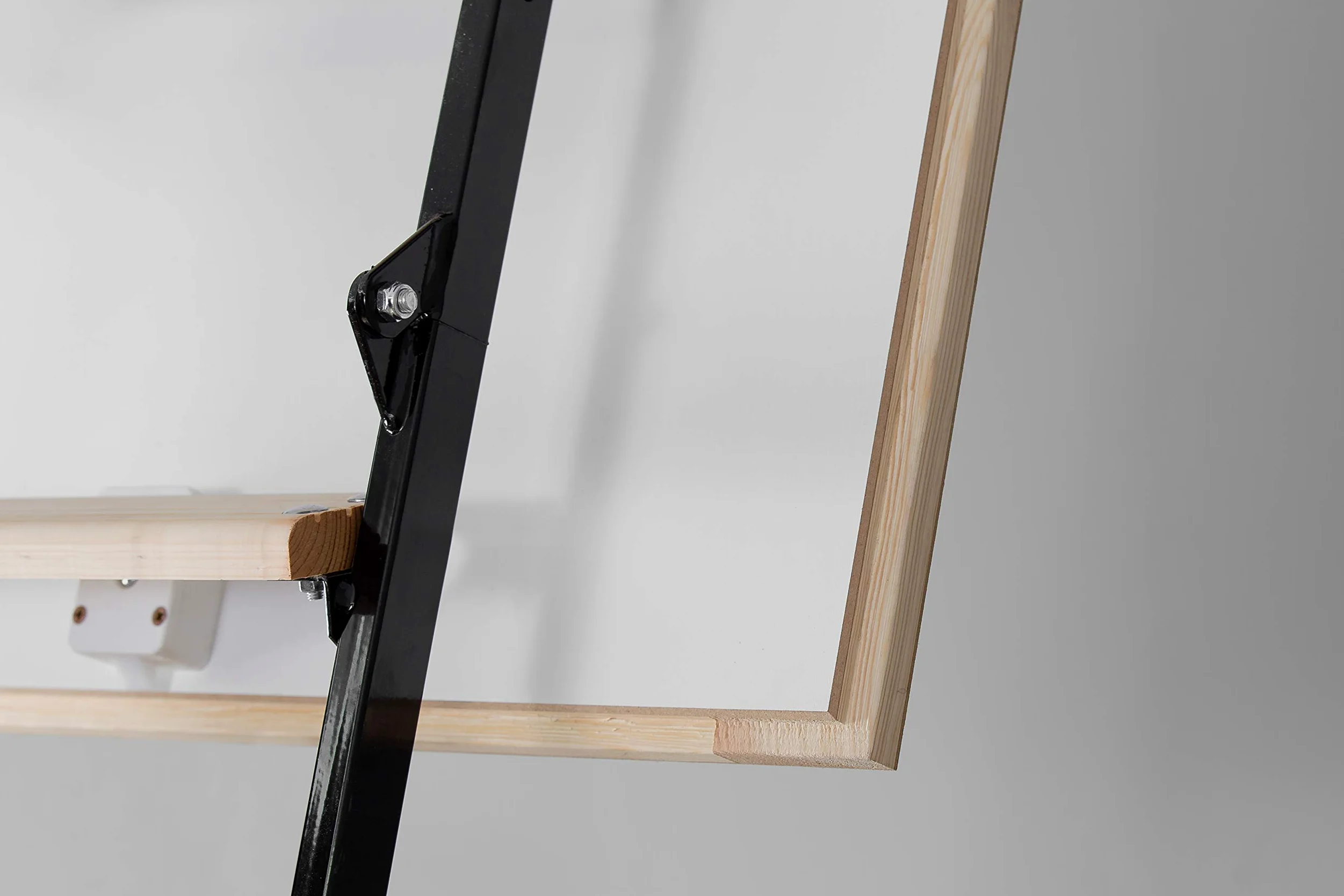 PAFEN Oman - Mini scala termica da pavimento, in metallo e legno, valore U: 1,22 W/m2.K, 80 x 60, capacità di carico 150 kg, chiusura a scatto, anelli di protezione per il controllo dell'altezza