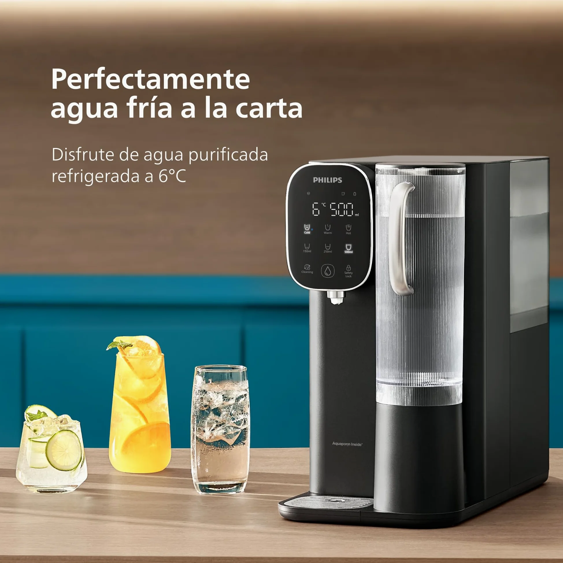 Philips Water Stazione dell'acqua a osmosi inversa ADD6912BK/10: elimina fino a 110 sostanze, riscaldamento e raffreddamento istantanei, durata del filtro di 1 anno