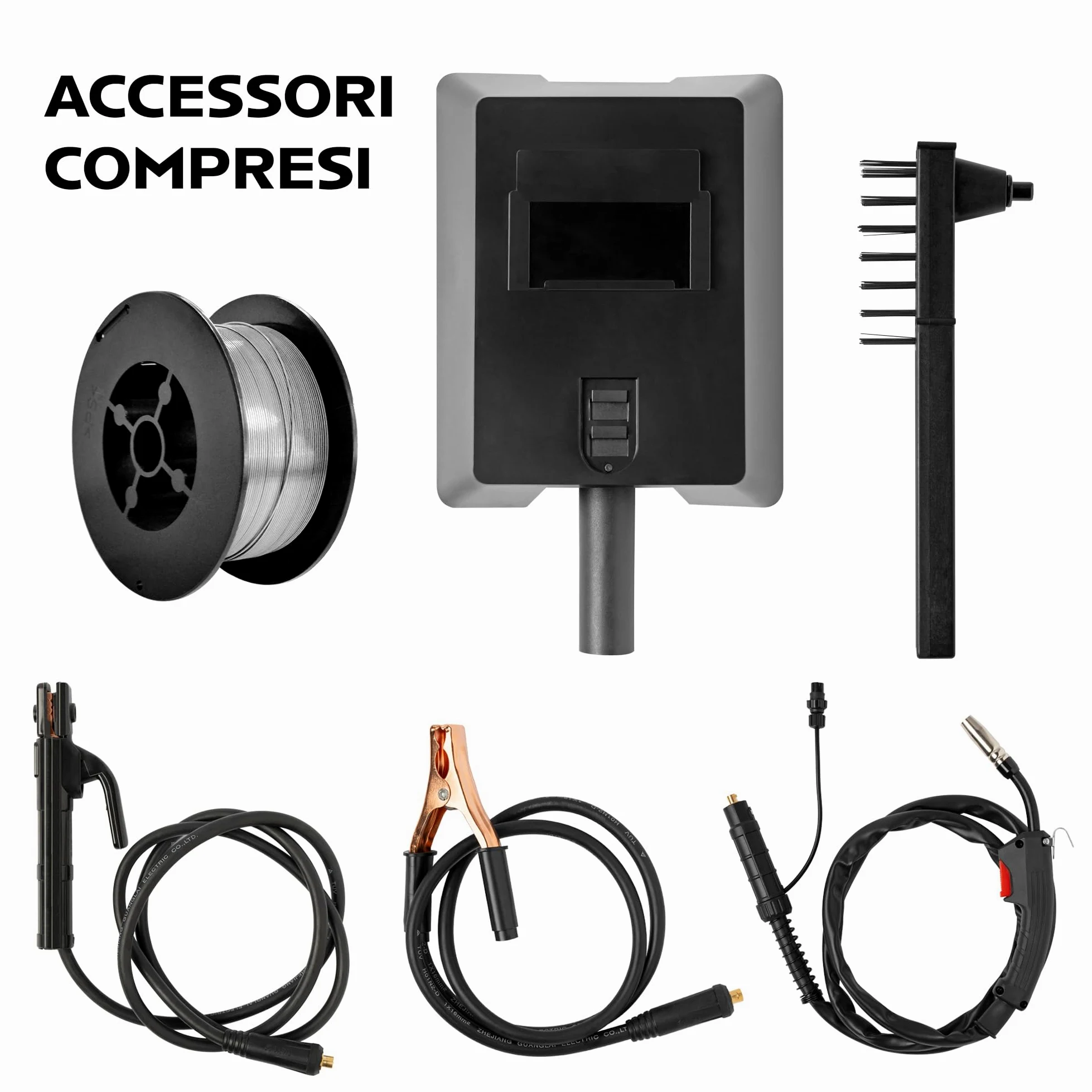 TIGMIG Saldatrice Inverter Filo Continuo FLUX NO GAS + MMA Elettrodo, Mod. TM135INVMIG, Per Filo Animato ⌀0,8/1,0mm, 120A, Inverter IGBT, Inclusa bobina 0,8mm da 0,45kg, GARANZIA e ASSISTENZA ITALIA
