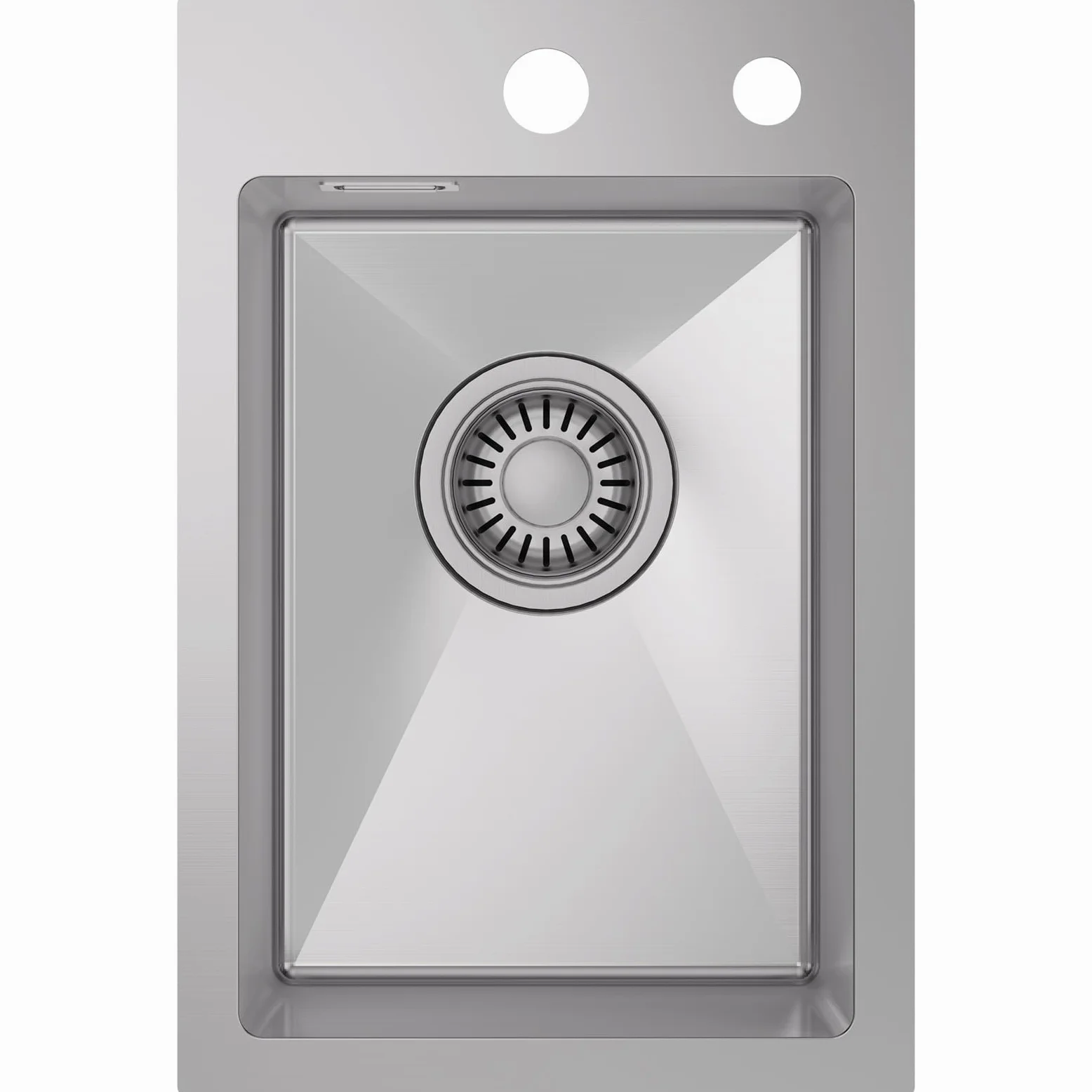 CECIPA Lavello Cucina 1 Vasca 30 x 45cm, Lavandino Cucina in Acciaio Inox quadrato, Lavabo Piccolo Montaggio Incasso o Superiore, Superficie Spazzolata, con Sifone
