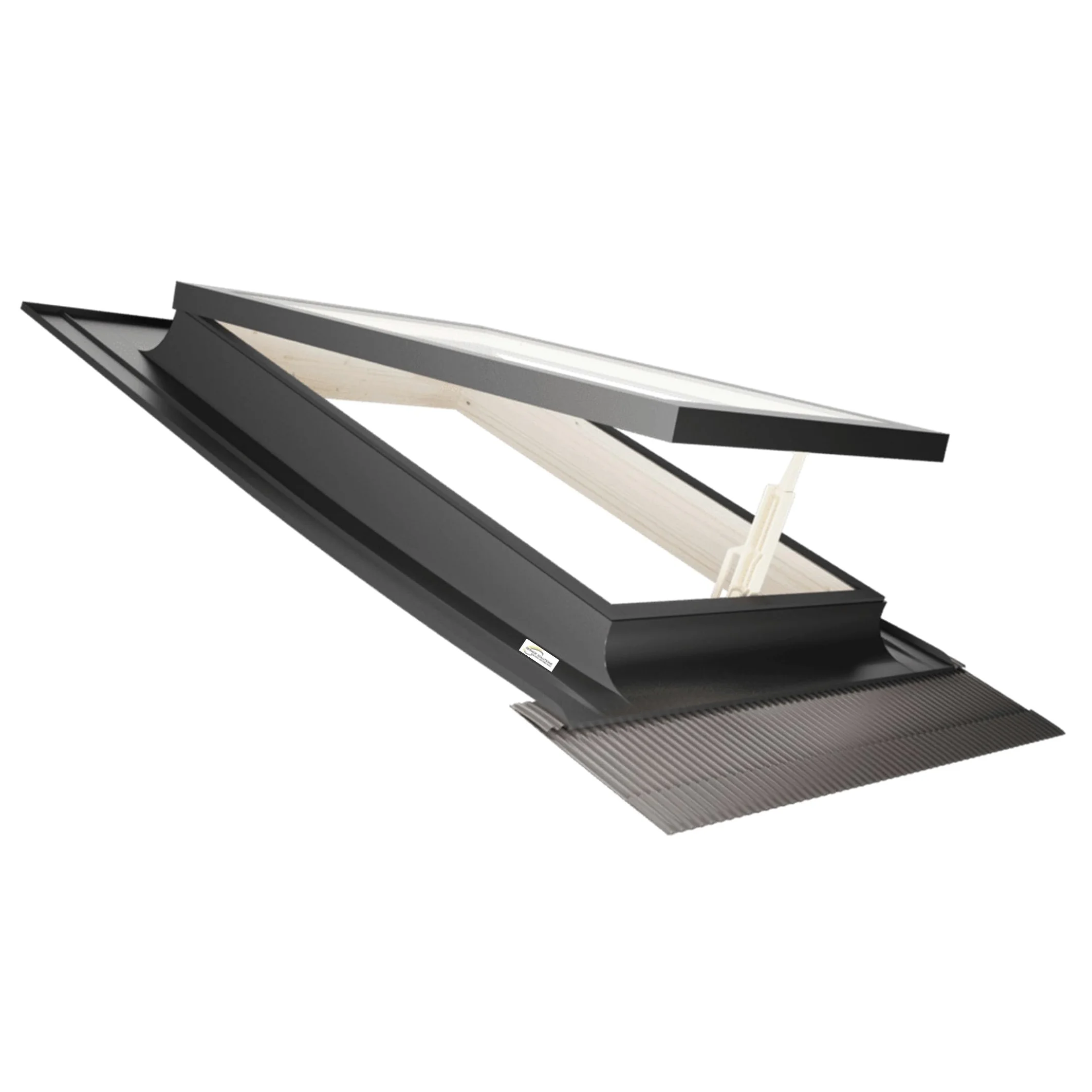 Lucernario Best Vasistas in Alluminio | Vetrata Isolante standard 4-9-4 | Interno Legno Abete | Maniglia in Plastica con 4 Posizioni di Apertura (CM 100X64 (BASE X ALTEZZA))