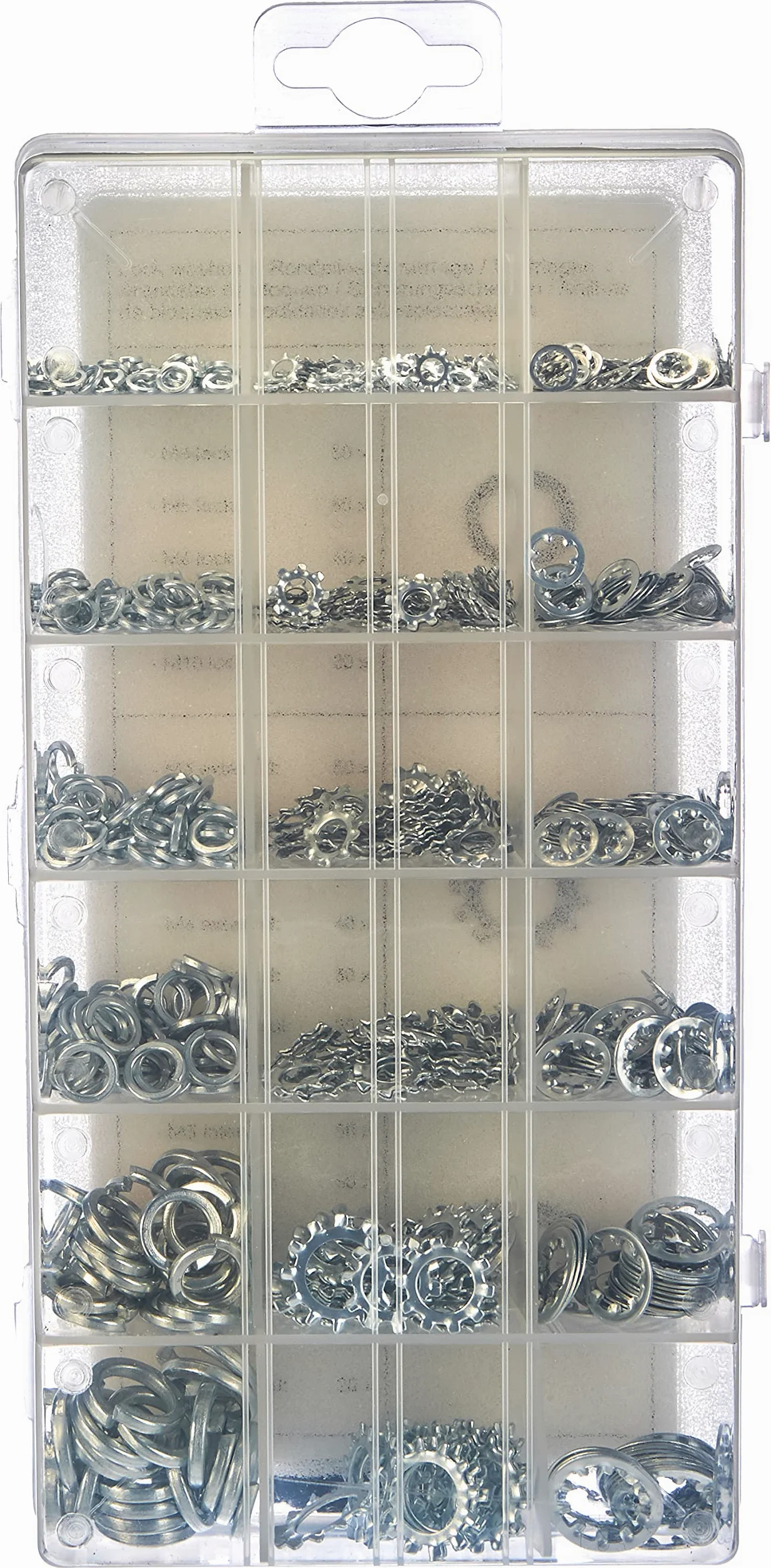 Toolland Assortimento di rondelle di sicurezza, 720 pezzi, varie misure, color nichel