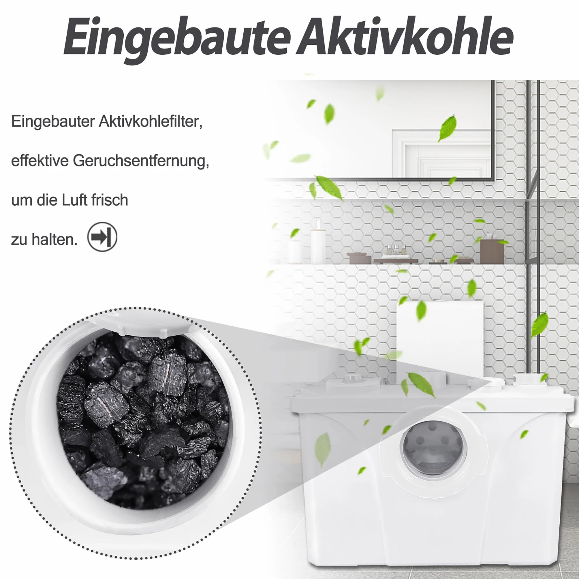 Froadp Pompe per Fognature Sanitarie da 700W Sistema di Sollevamento per uso Domestico Pompa per Fognature, Lavabo da Cucina, per WC e Lavabo, con Filtro a Carbone e Pannello di Servizio Rimovibile