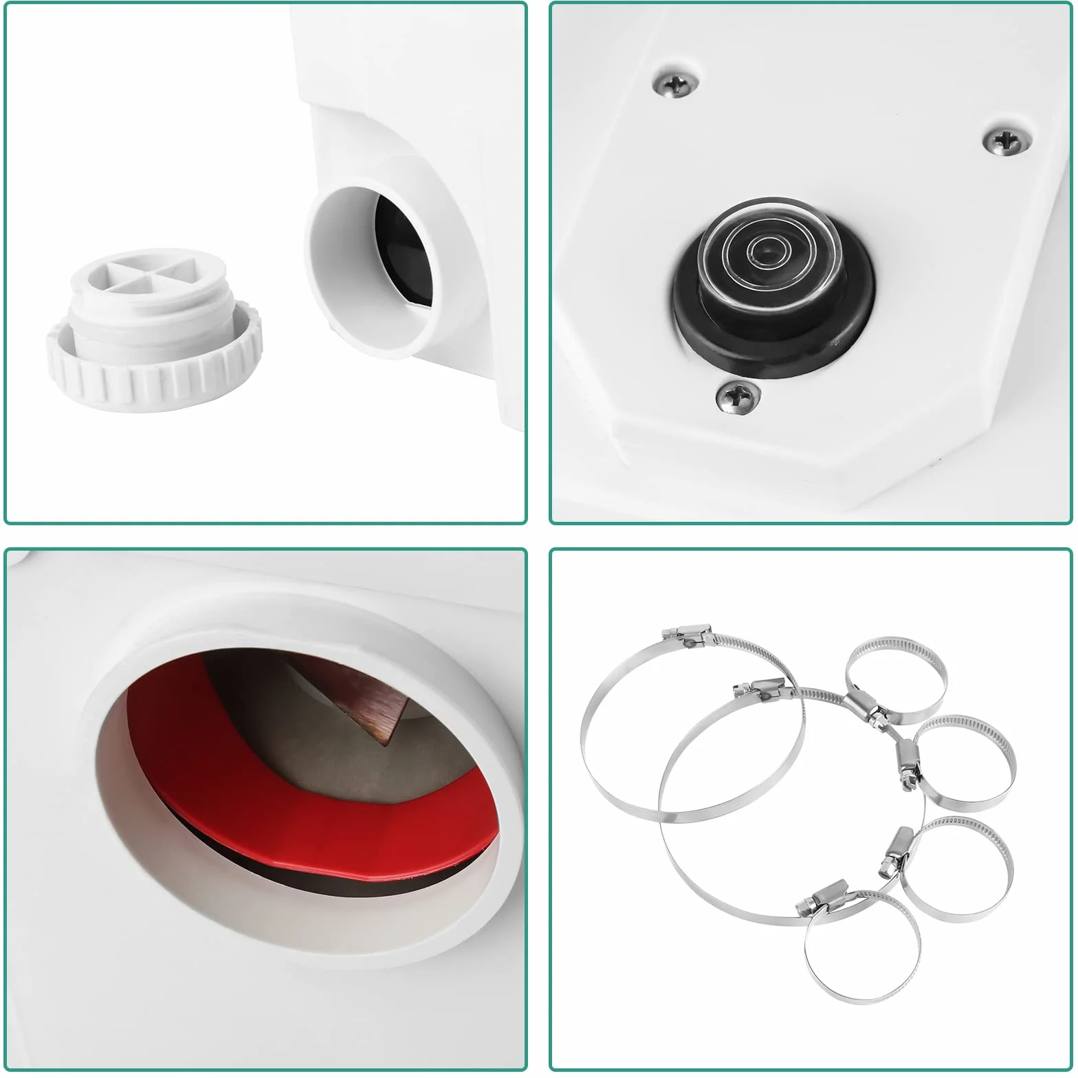 Sonnewelt Sistemi di sollevamento da 700 W, 190 l/min, pompa per acqua sporca, pompa per feci con 4 ingressi, pompa domestica per doccia, vasche da bagno, lavabo, lavatrice lavastoviglie