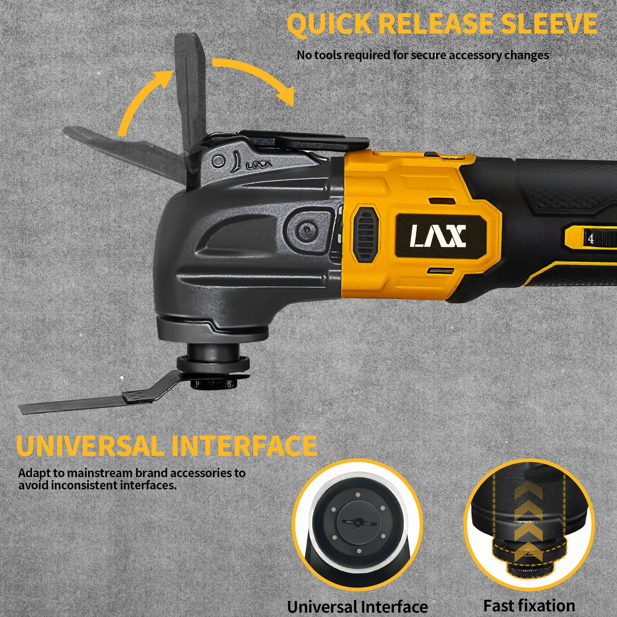 Utensili multifunzione oscillanti per batteria Dewalt da 18 V, utensile multiuso per taglio e levigatura, angolo di oscillazione di 4°, 6 velocità variabili, design a lama rapida con 21 accessori per