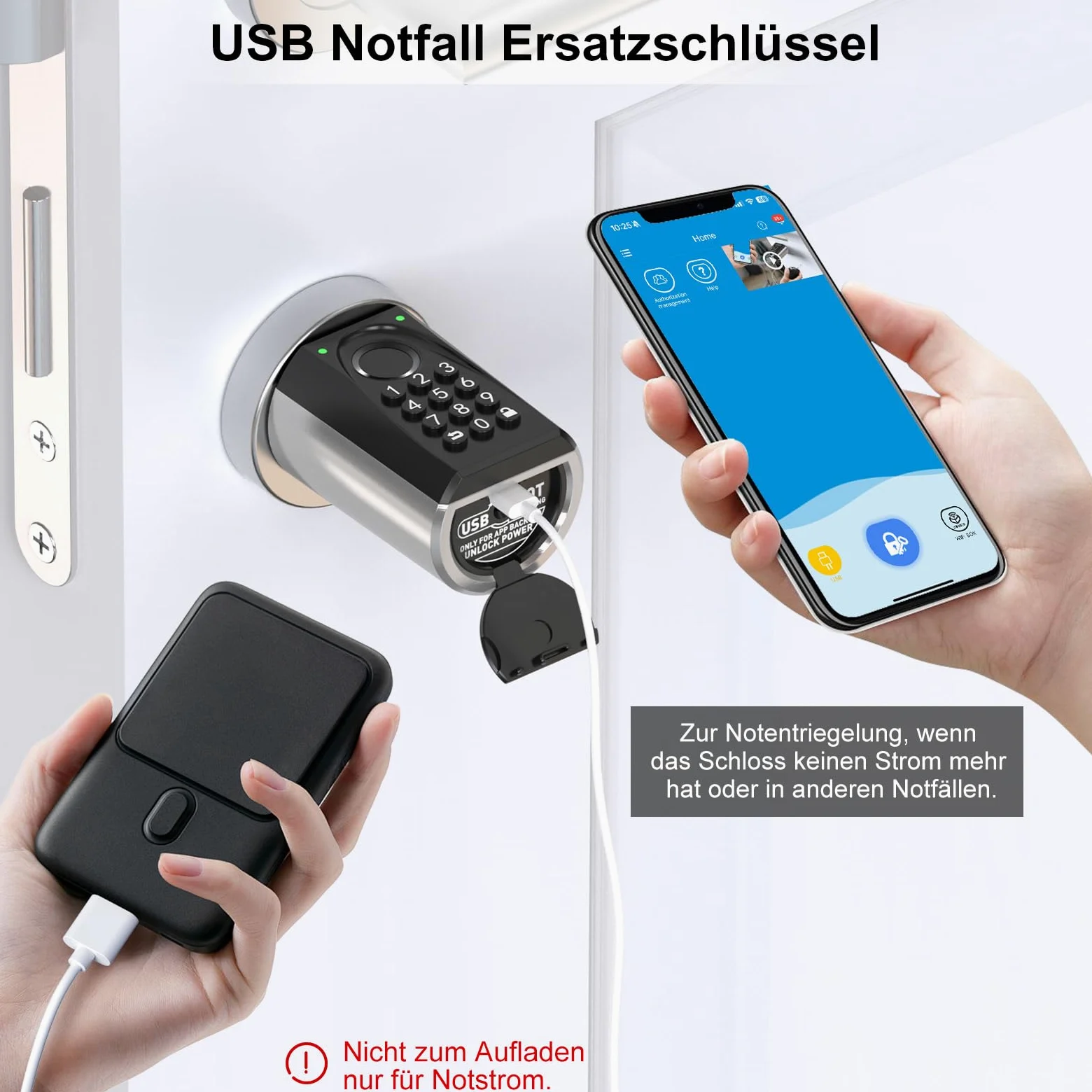 WELOCK ToucD41 - Serratura per porta digitale con codice elettronico, Smart Lock con scheda RFID, app, WiFi, impronte digitali, serratura per porta di casa, IP65, apertura intelligente per porte da 50