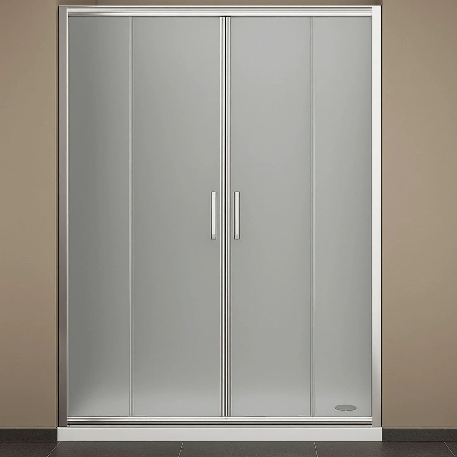 Porta Doccia Scorrevole Slide4 per Box Nicchia Quattro Ante Cristallo Stampato (1, 178-184 x h190 cm)