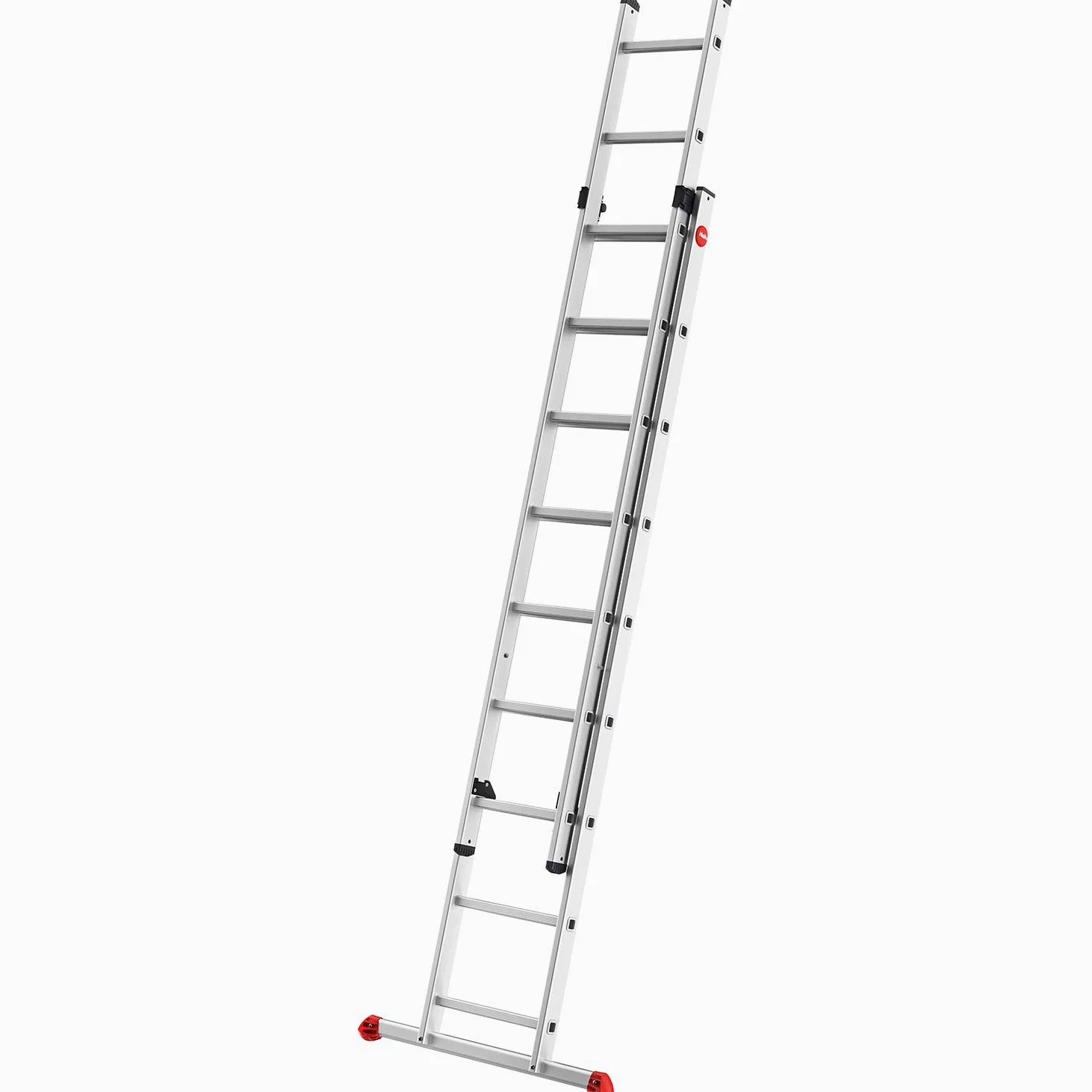 Hailo S80 ProfiStep Duo Scala scorrevole in alluminio, 2 x 9 pioli, portata fino a 150 kg, parti della scala utilizzabile singolarmente e regolabile in altezza