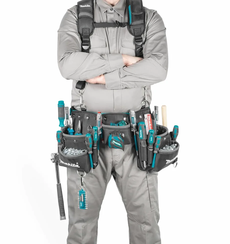 Makita E-15229 Set Cintura Portautensili Porta Attrezzi 3 Custodie