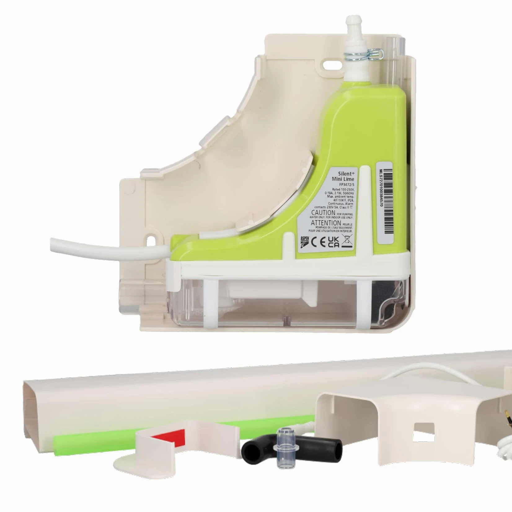 Aspen Pumps Silent+ Mini Lime FP3472/5 - Pompa Scarico Condensa con Canalina EuroSplit 80x60 mm Colore Avorio Chiaro