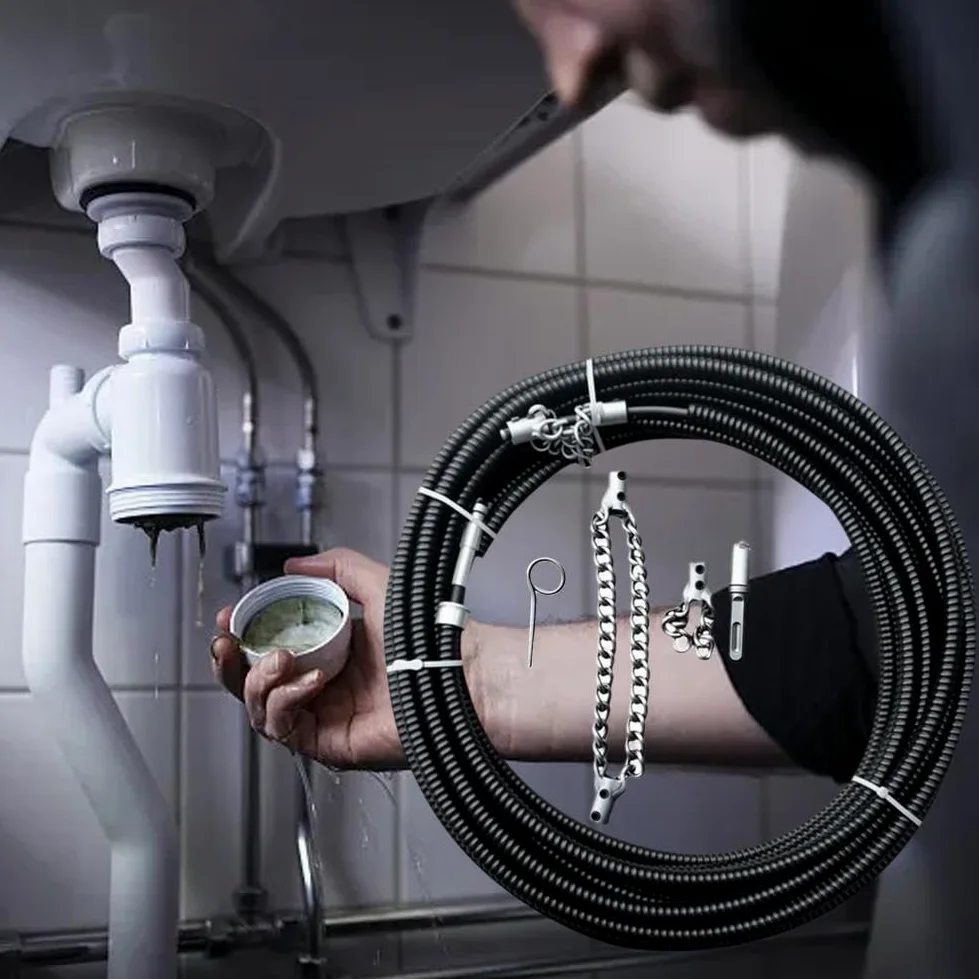 Trapano elettrico Drain Cleaner Machine 1-5 Meter con estensione Fognatura Tubo di pulizia Primavera Draga Strumenti idraulici Strumento di tipo PVC, tubi lavello grasso grasso duty grasso Capelli