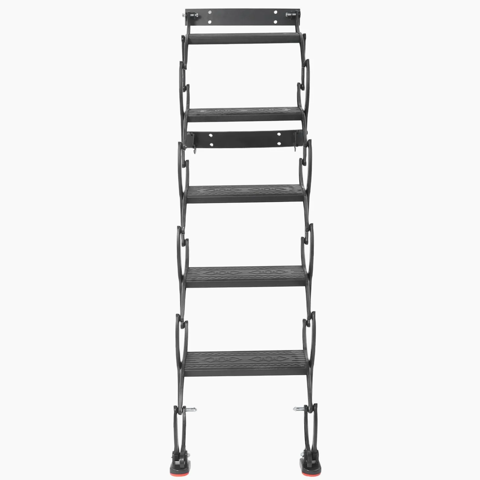 Scala da tetto a 5 gradini, a parete, estraibile, per soffitta, a parete, con gradini antiscivolo, scala per soppalco, scala telescopica, portata 200 kg