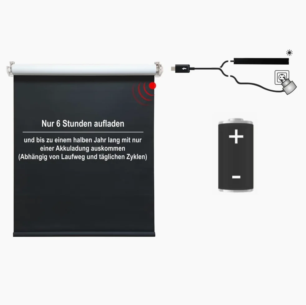 AKKU-Rohrmotor, elektronisch einstellbare Endlagen, 0,3 Nm mit Adapter für 18 u. 25 mm Rundwelle, Funkprotokoll BI (1 ST)