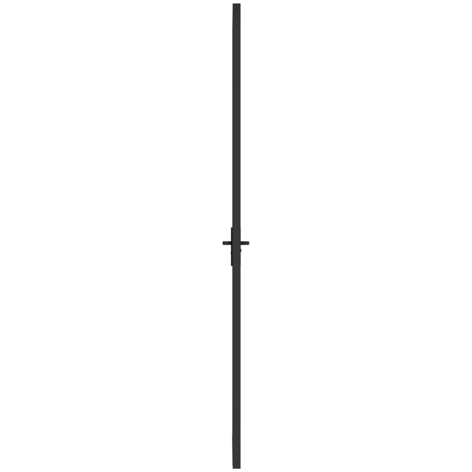 IKAYAA Porta Interna in Vetro e Alluminio Battente - Nero e Ghiaccio - 76 x 201.5 cm - Tipo 2