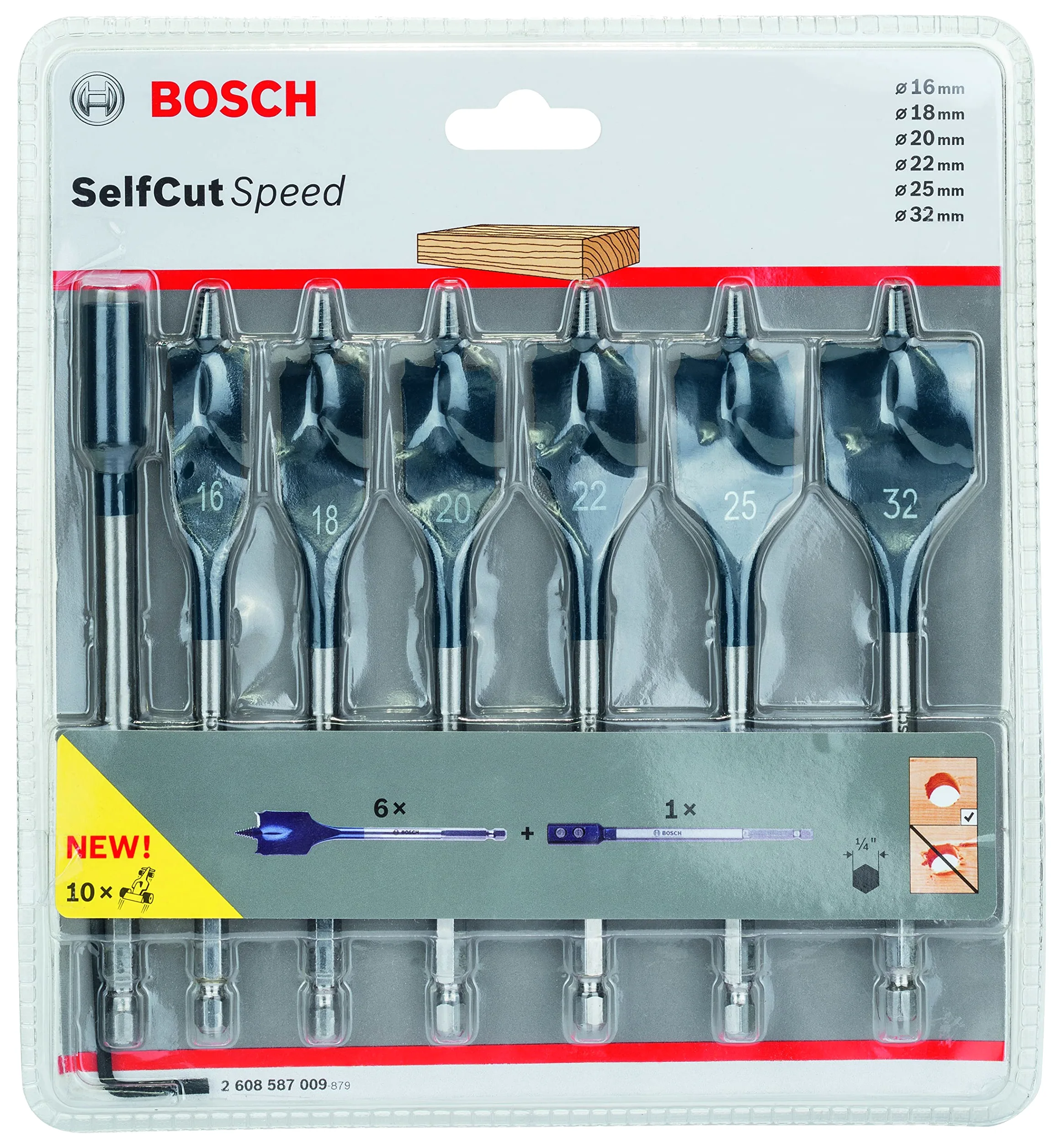 Bosch Professional Set da 7 Pezzi di mecchie a spada Self Cut Speed con codolo esagonale da ¼" incl. prolunga