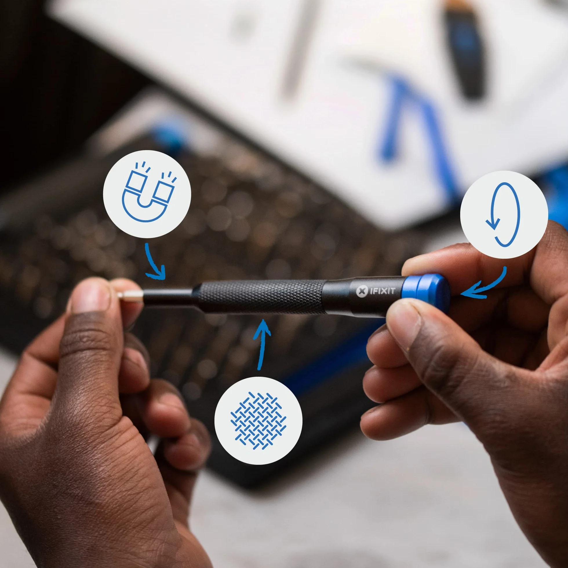 iFixit Mako Precision Bit Set, set di punte da cacciavite di precisione, con 64 punte per cacciavite (4 mm), per smartphone, tablet, console ecc.