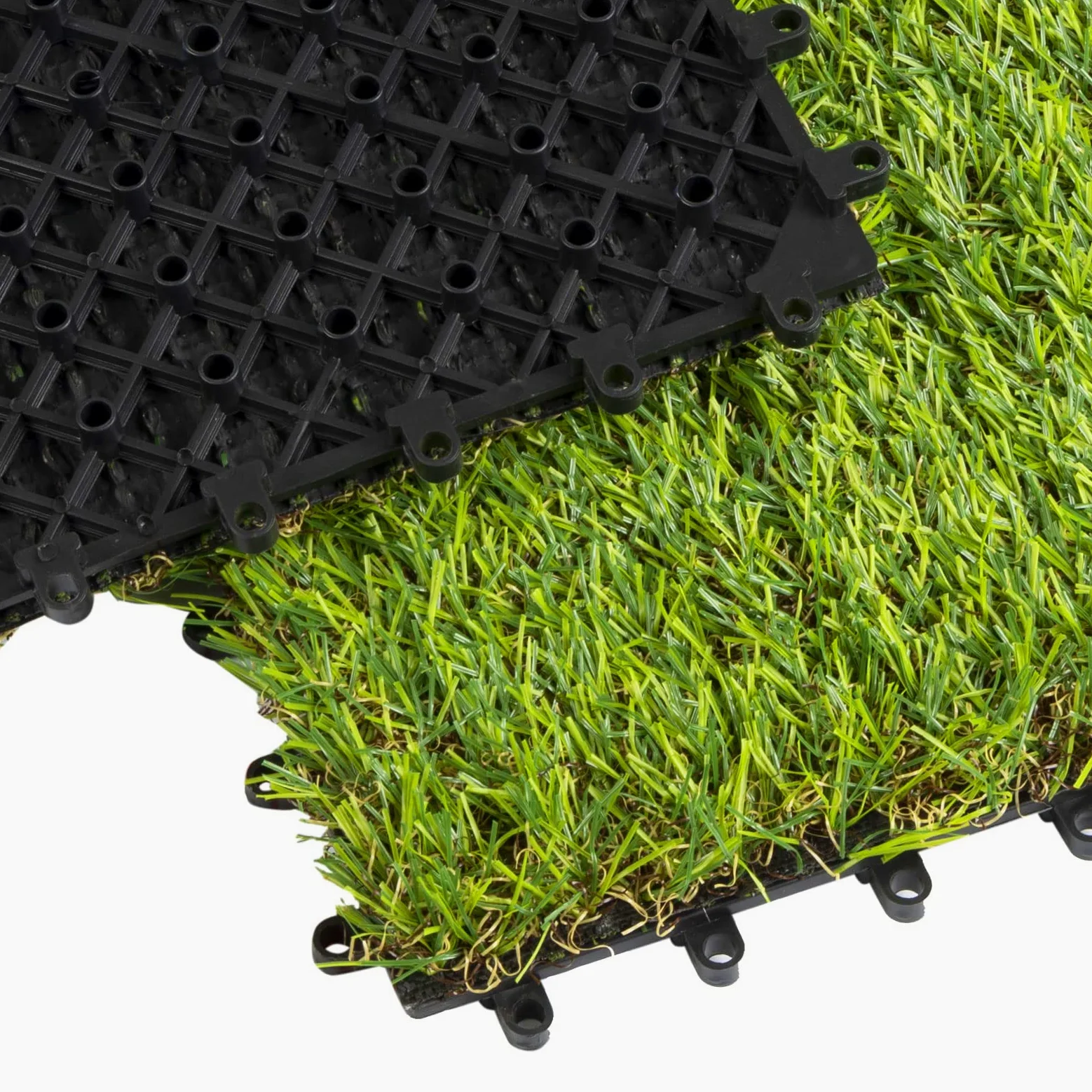 Floordirekt Piastrelle a clic, 30 x 30 cm, 2 m² = 22 piastrelle per terrazze, balconi e terrazze, resistenti alle intemperie, con funzione di drenaggio, erba
