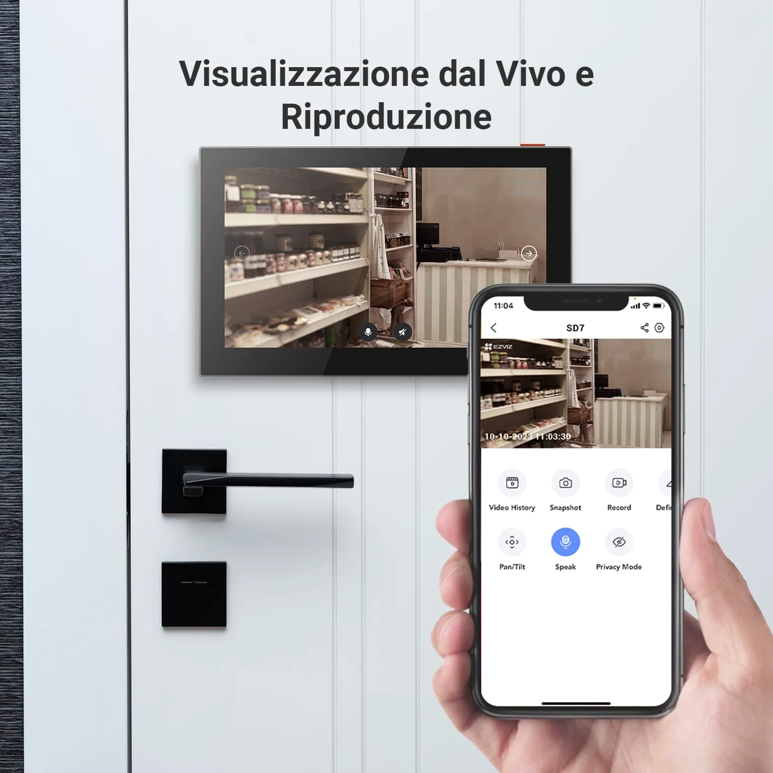 EZVIZ Schermo intelligente interno, touchscreen a colori da 7" senza fili con batteria da 4600 mAh, audio a 2 vie e vista dal vivo, facile da installare, SD7