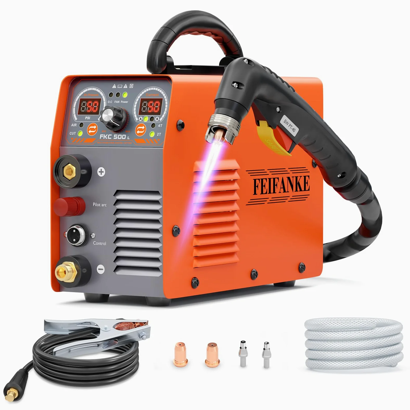 FEIFANKE 230V 50A Taglio Plasma Torcia Da Taglio A Bassa Frequenza IGBT 2T/4T Senza Contatto con Blow Back per Il Taglio Di Acciaio Inox Alluminio E Rame Spessore Massimo Di Taglio 25mm