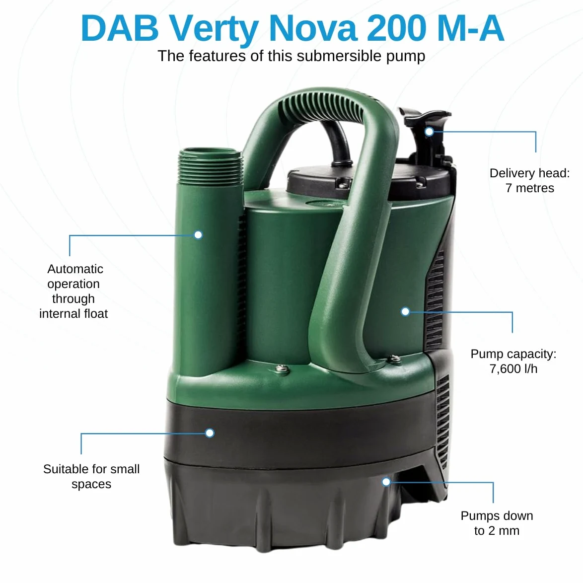 Pompa sommergibile DAB per acque limpide Verty Nova 200 m con galleggiante (1 x 230 V 50 Hz)