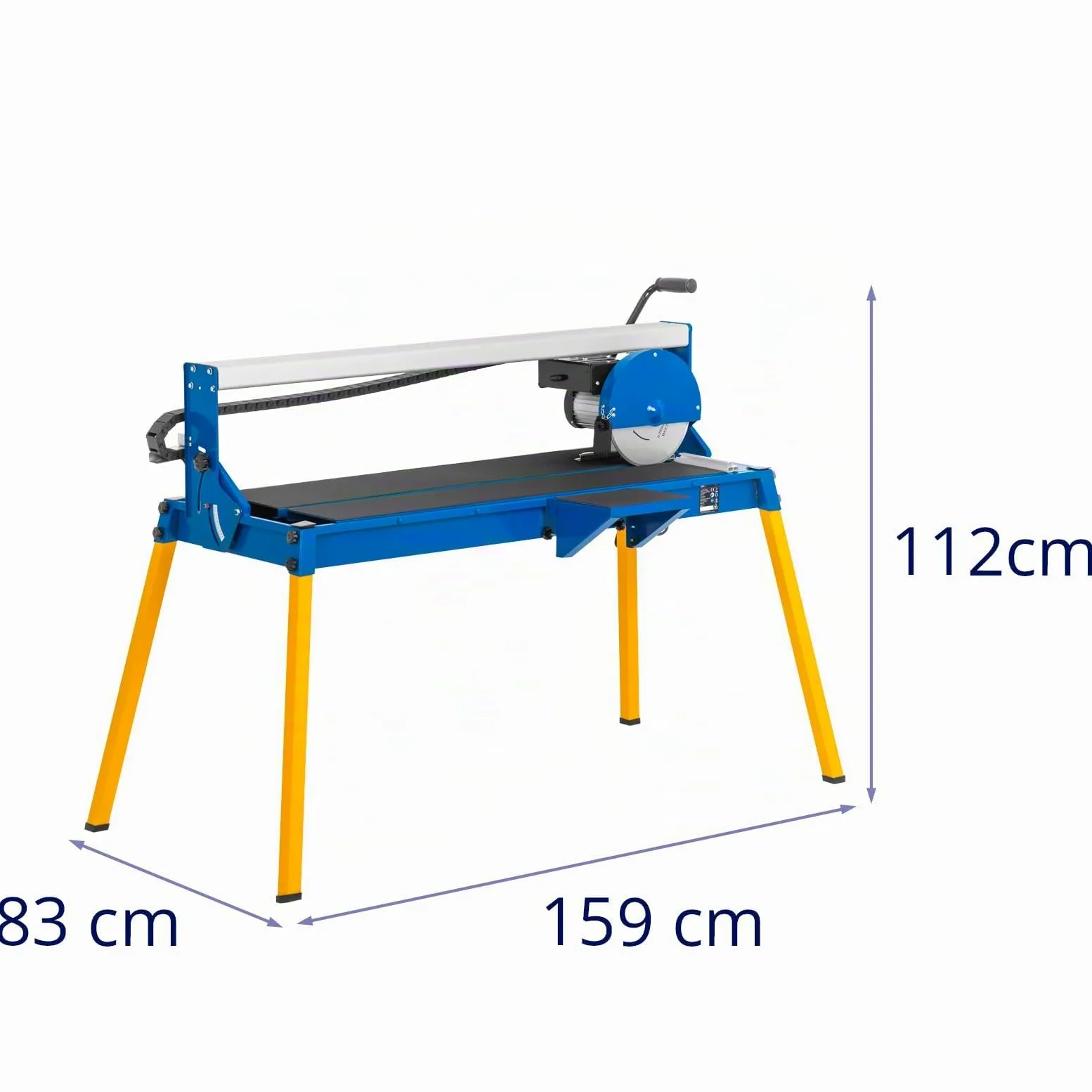 MSW MSW-TSAW2000EXT Tagliapiastrelle elettrico 2000 W 2950 giri/min 0 - 45° Ad acqua Tagliapiastrelle elettrico Macchina tagliapiastrelle Sega da piastrelle elettrica