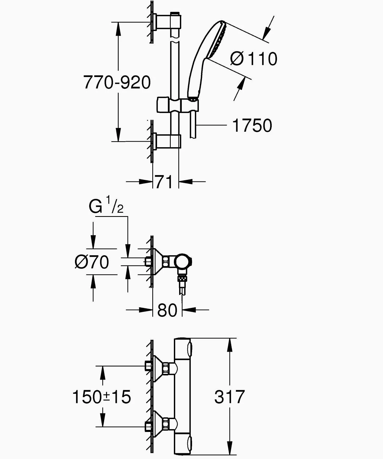 Grohe Precision Flow Miscelatore termostatico per doccia, 34805001