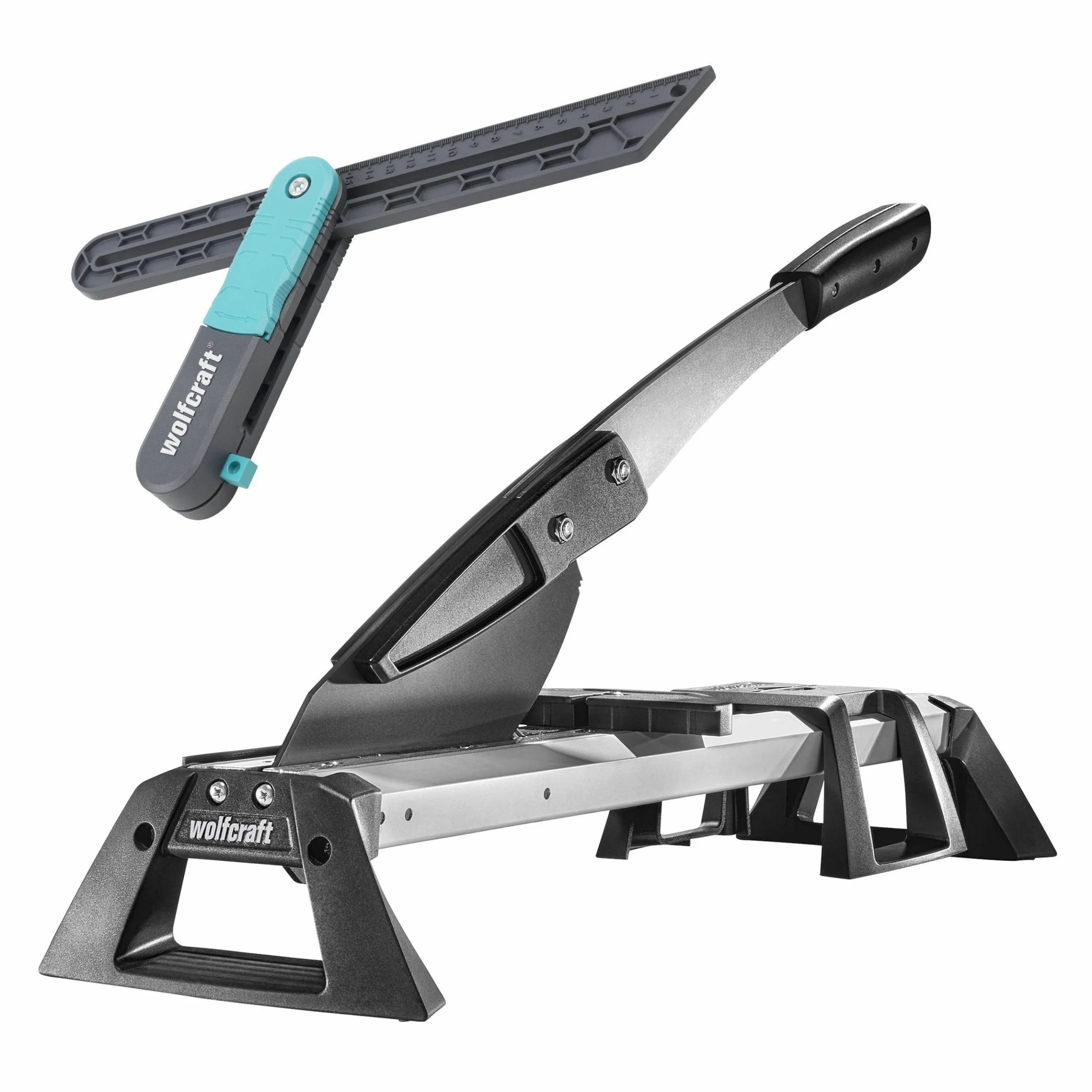wolfcraft Set per "Trasferimento degli angoli e taglio del laminato" I 8658000 I 2 strumenti pratici per la posa di vinile e laminato VLC 800