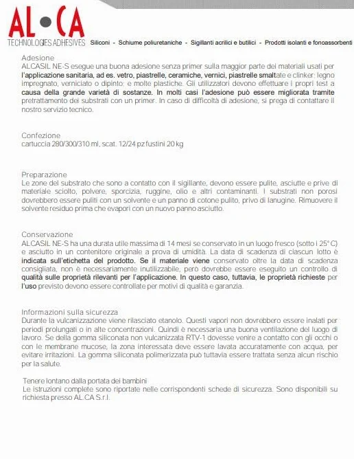 Alcasil NE-S, Sigillante Siliconico, Professionale, Neutro, Basso Modulo, Antimuffa, 310ml (6)