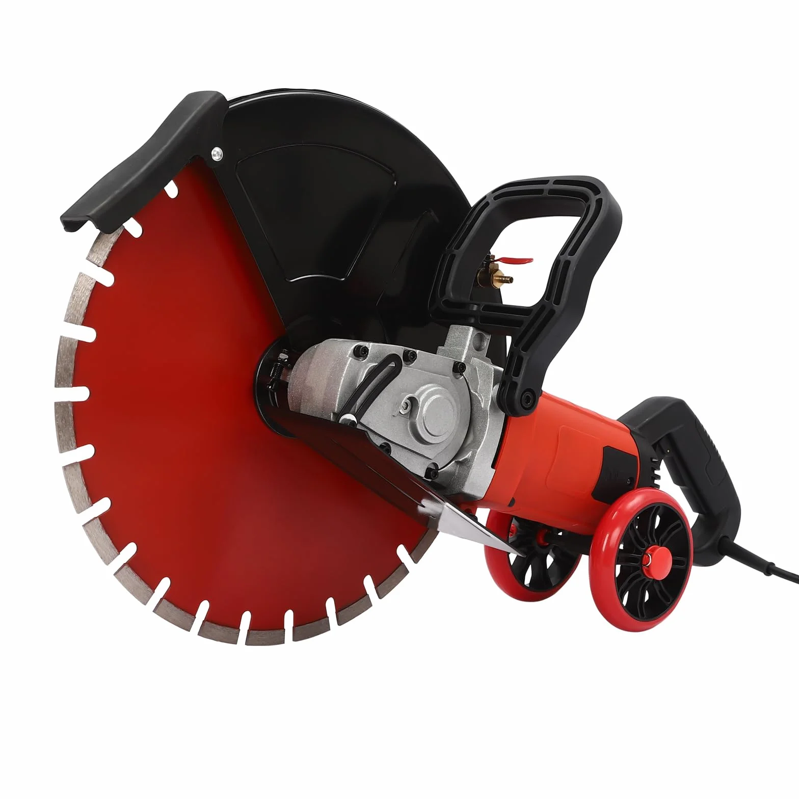 Sega elettrica per calcestruzzo, 4000 W, lama diamantata da 410 mm, profondità di taglio 165 mm, taglio senza polvere, sega a secco a umido per pavimenti in cemento, muratura e granito