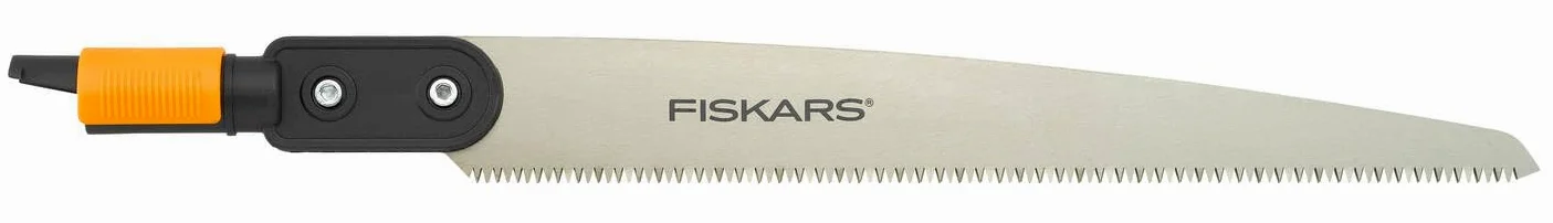 Fiskars Seghetto dritto, Testa di attrezzo, Lunghezza: 52 cm, Acciaio temprato, Nero/Arancione, QuikFit, 1000692