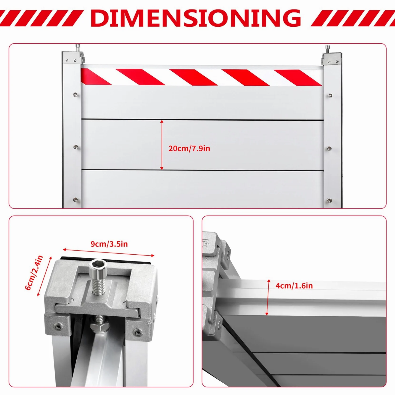 Barriera Antiallagamento Residenziale, Alluminio Paratie Antiallagamento, Barriera Antiallagamento Per Garage In Lega Di Alluminio, Impermeabile(100x40cm)