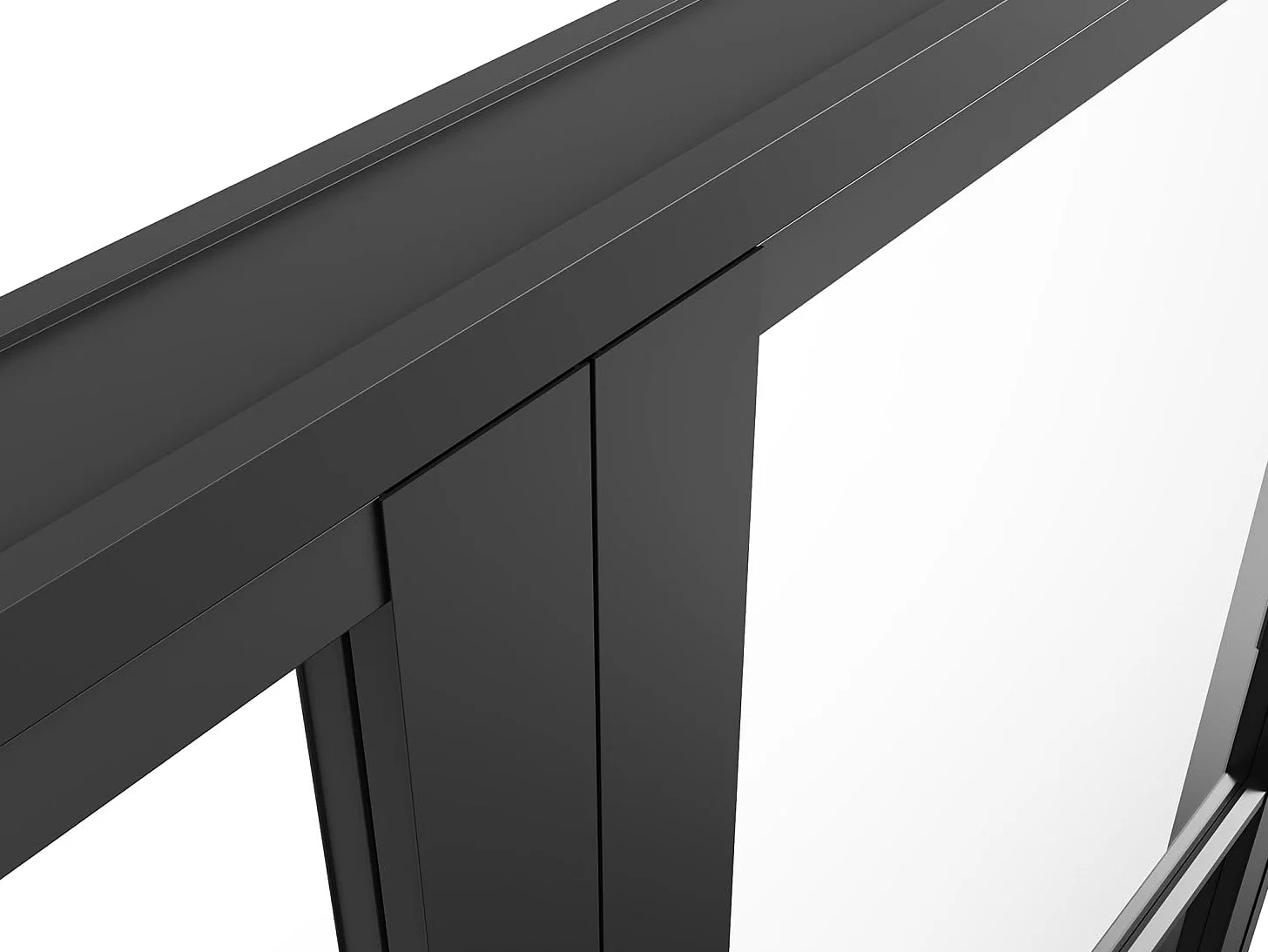 Vente-unique - Blocco porta reversibile a due battenti H204 cm x L146 cm in Alluminio e Vetro temperato - MASERU