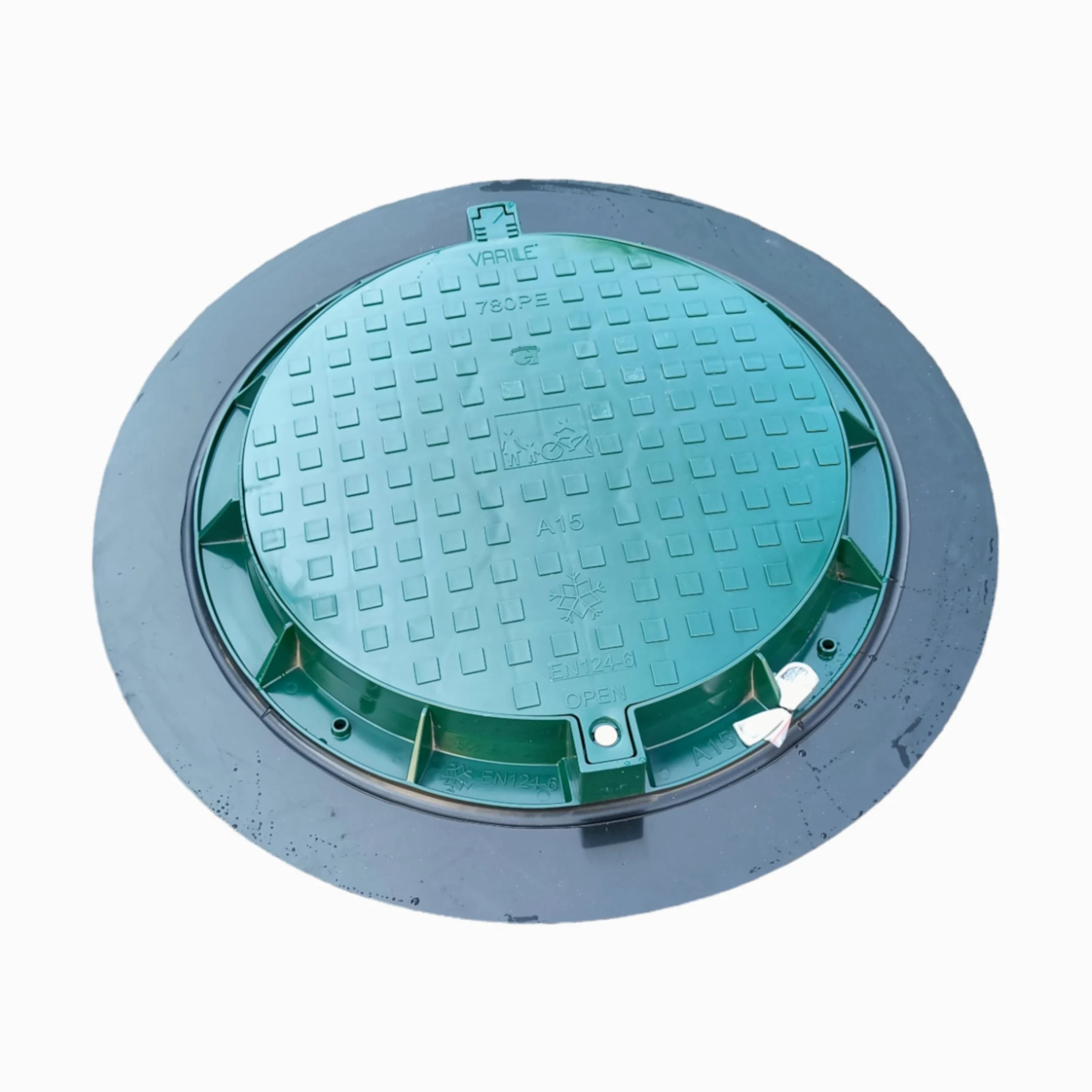 Varile 1100mm XXL Copertura tombino in plastica I coperchio pozzetto universale I coperchio cisterna (verde)
