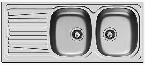 LAVELLO PYRAMIS MODELLO 100150730 SPARTA 116X50 2 VASCHE A DESTRA DX CON PILETTA DA 3,5