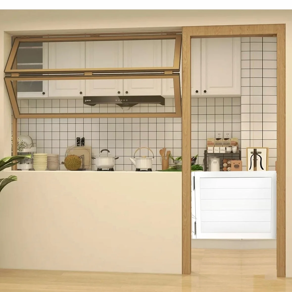 Porta a Battente in Legno, Porta da Saloon oscillante, Singola Porte Battente Interne Porte a Mezza Vita per Bar, Giardino e salotti, con Chiusura Automatica(White,30.7"x39.4"(78x100cm))