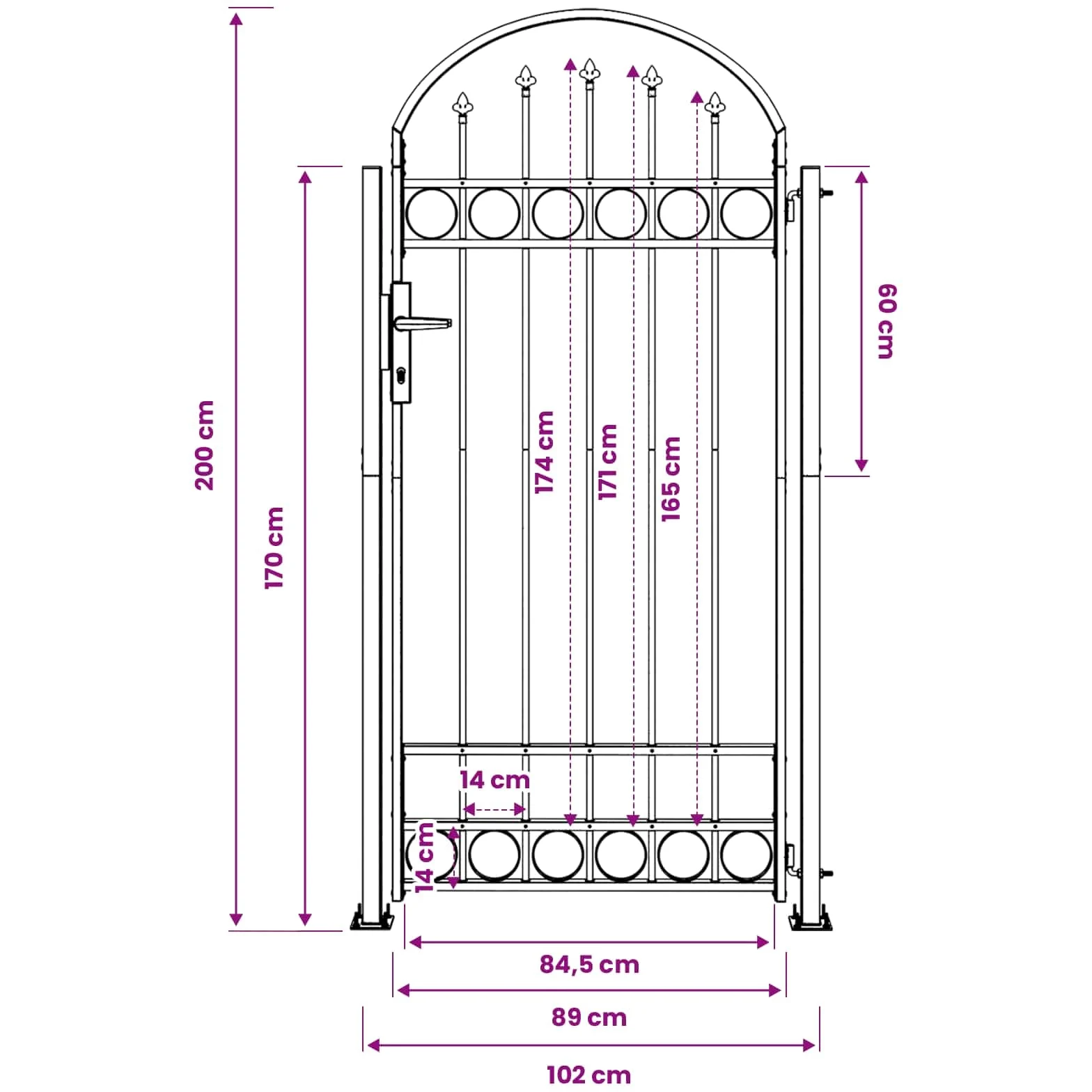vidaXL Palo della recinzione ASSEN 200 x 88 x 14 cm Acciaio Grigio, Recinzione per Giardino e Terrazzo, Pilastri in Acciaio, Design Moderno, Soluzione Sicura per Esterni