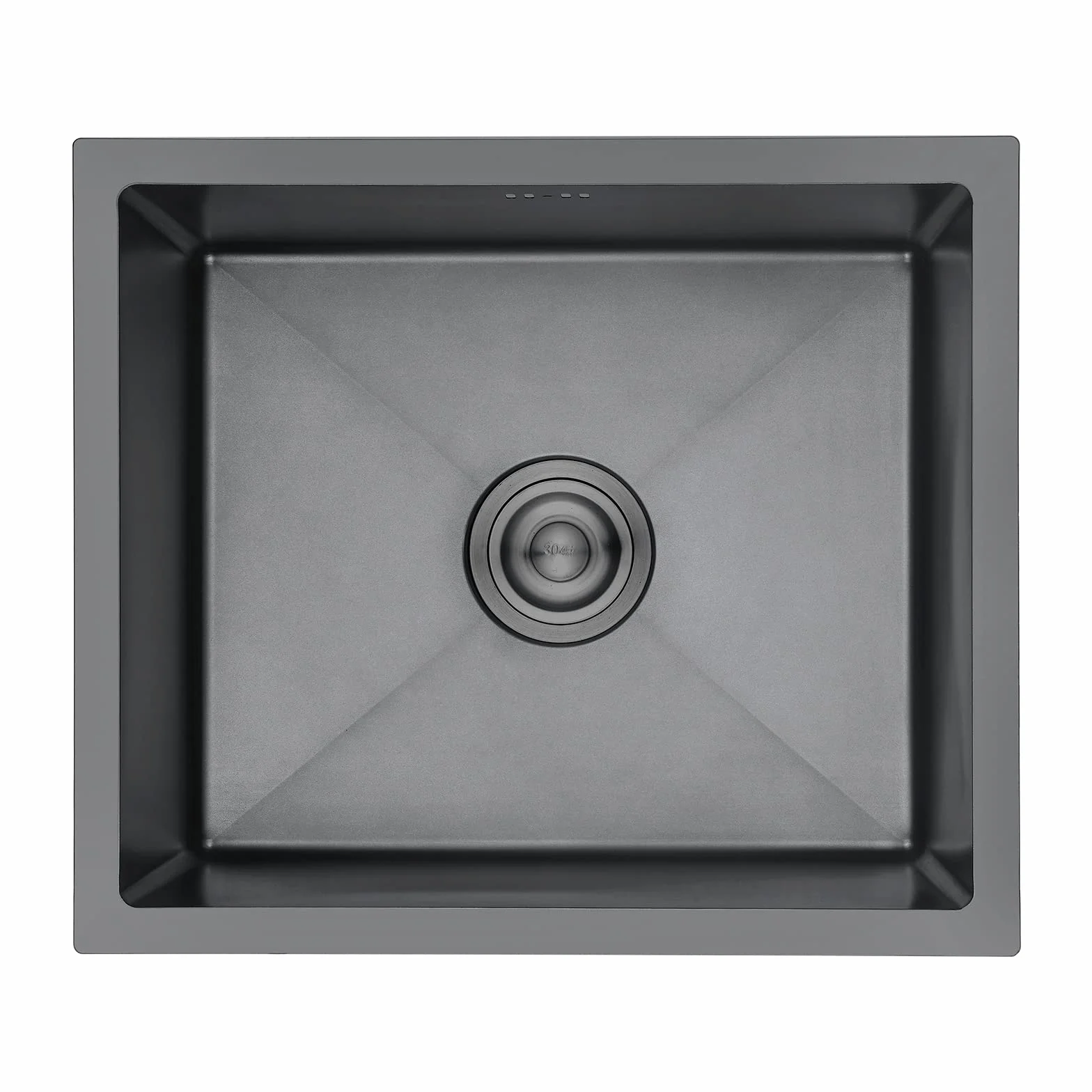 Ibergrif M85043B Lavello Cucina in Acciaio Inox 50x43 cm, Installazione a Sopratop o Filotop con Sifone Antiodore e Kit Scarico Completo, Grigio Scuro